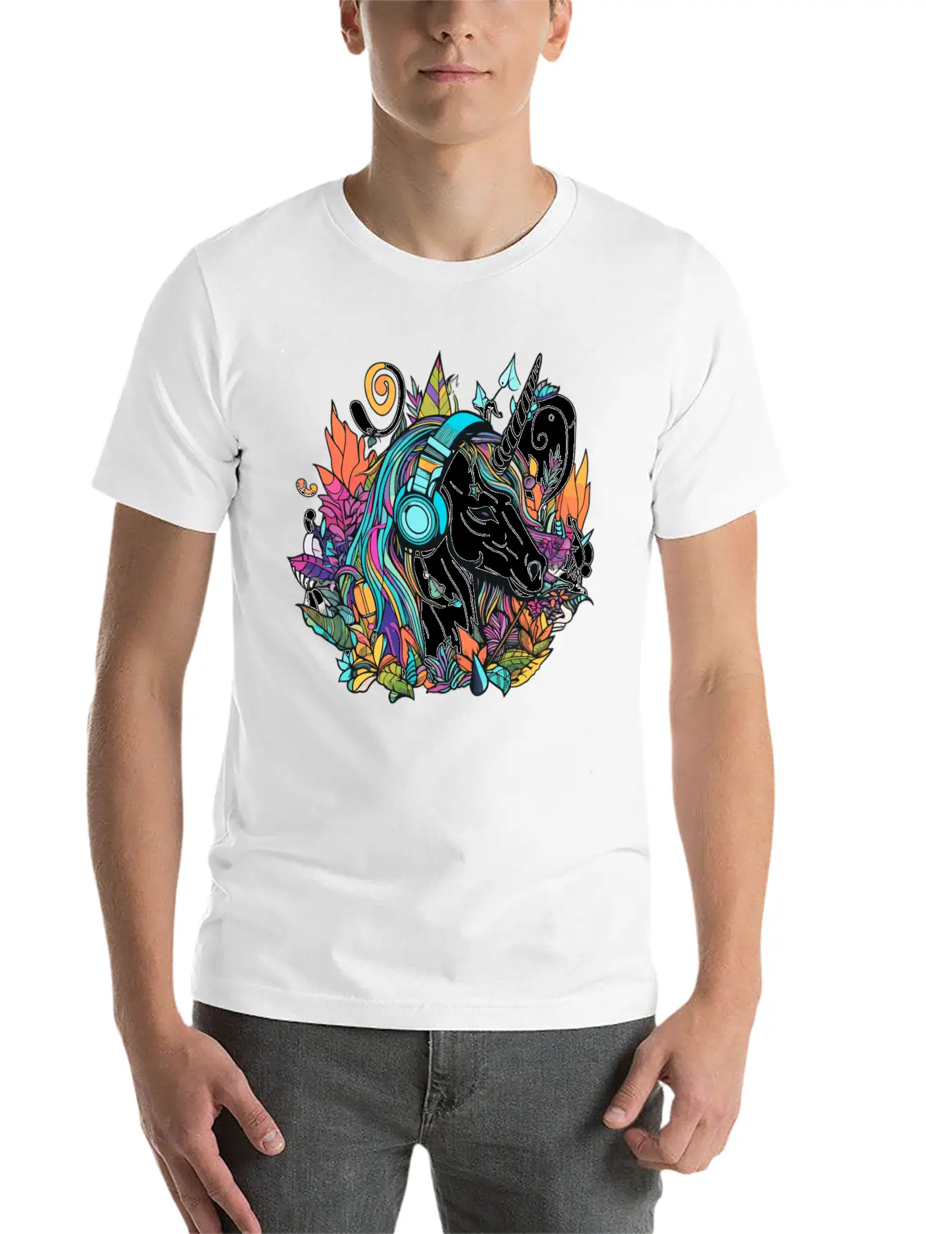Summer Festival Techno Music Unicorn Dj Classic Cotton Tee – Unisex Comfort For Any Season