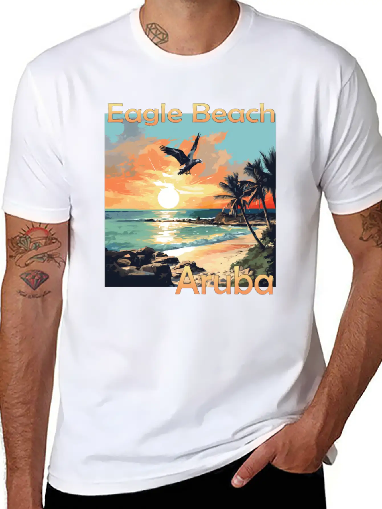 Summer Getaway In Aruba: Relaxation At Eagle Beach Classic Cotton Tee – Unisex Comfort For Any Season