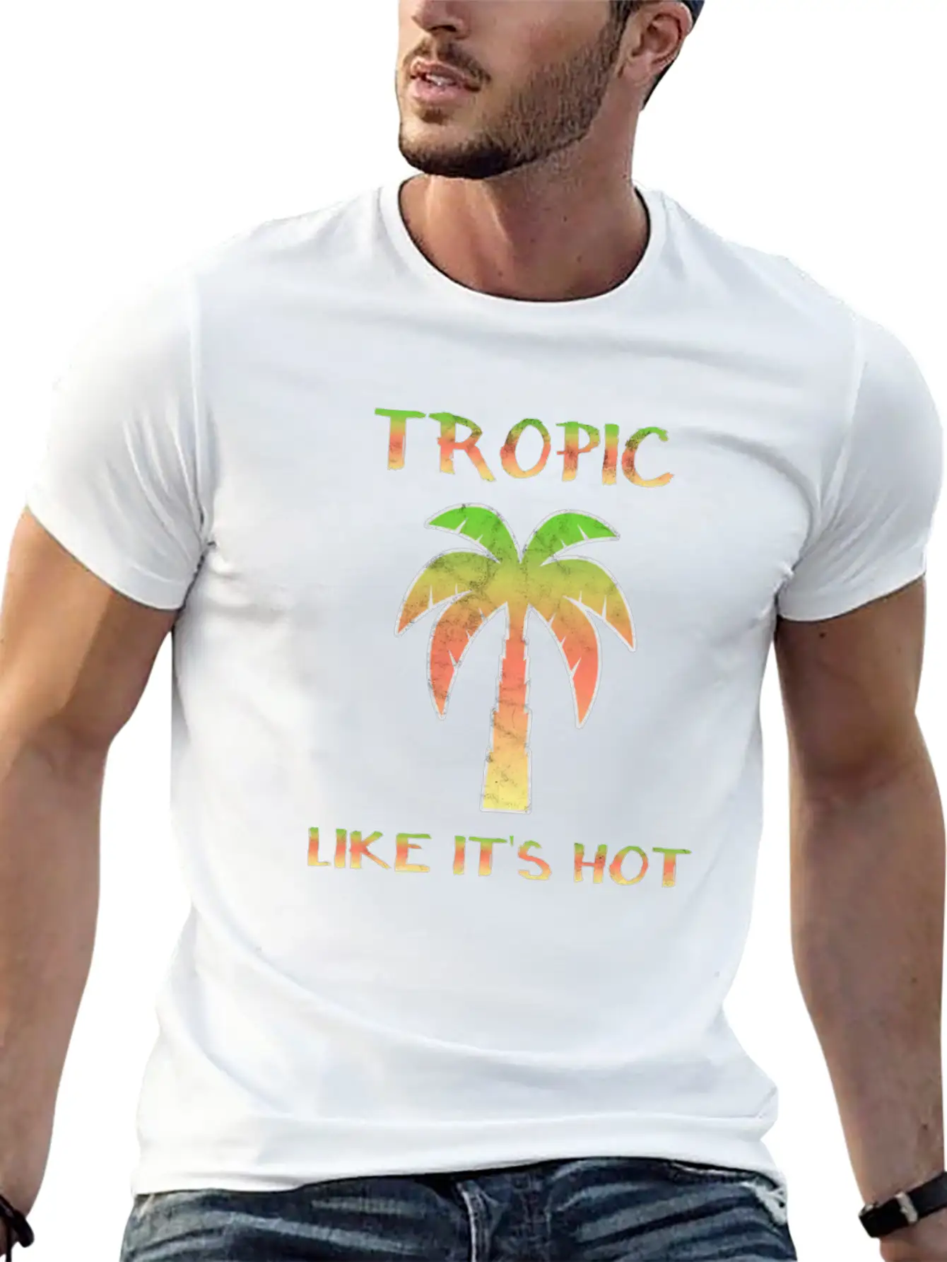 Summer Palm Trees Sun Tropics Beach Fun Breathable Soft Cotton T-Shirt – Timeless Casual Look
