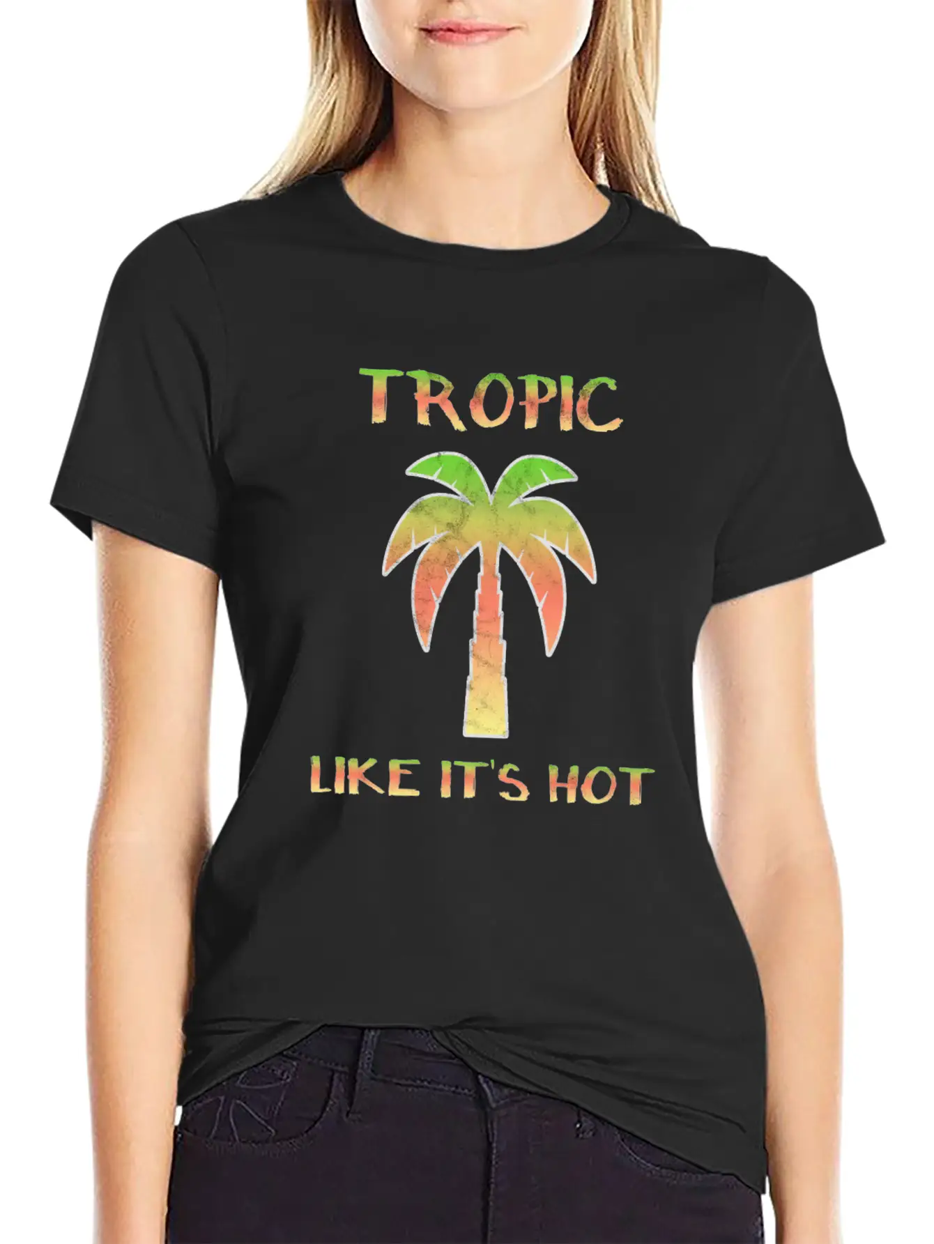 Summer Palm Trees Sun Tropics Beach Fun Breathable Soft Cotton T-Shirt – Timeless Casual Look