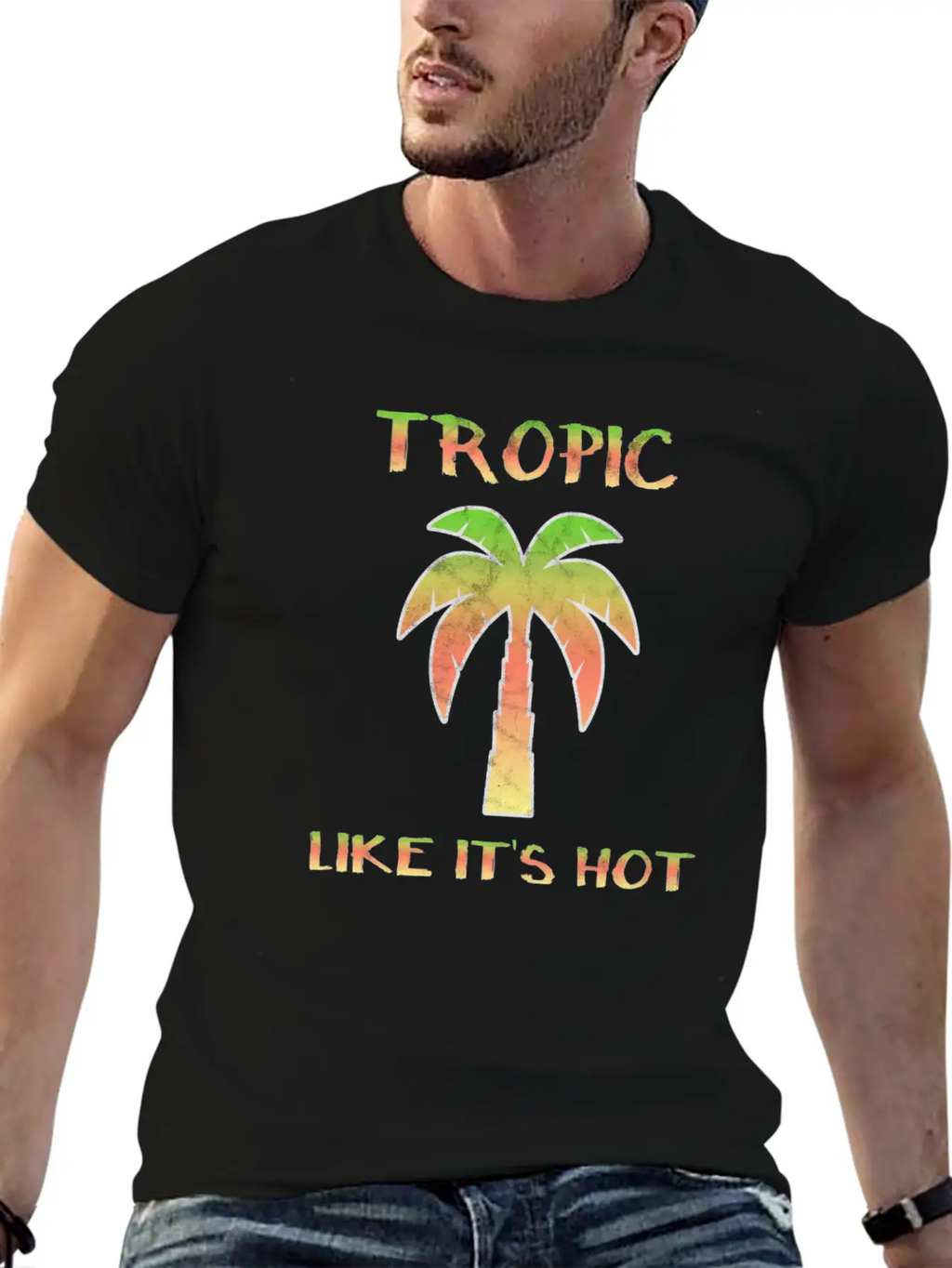 Summer Palm Trees Sun Tropics Beach Fun Breathable Soft Cotton T-Shirt – Timeless Casual Look