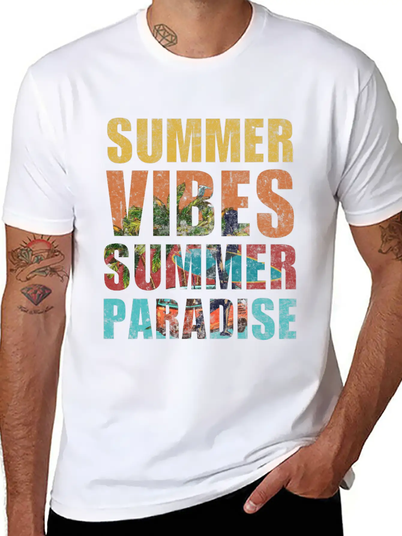 Summer Vibes Summer Paradise Relaxed Everyday Tee – Lightweight And Durable Cotton