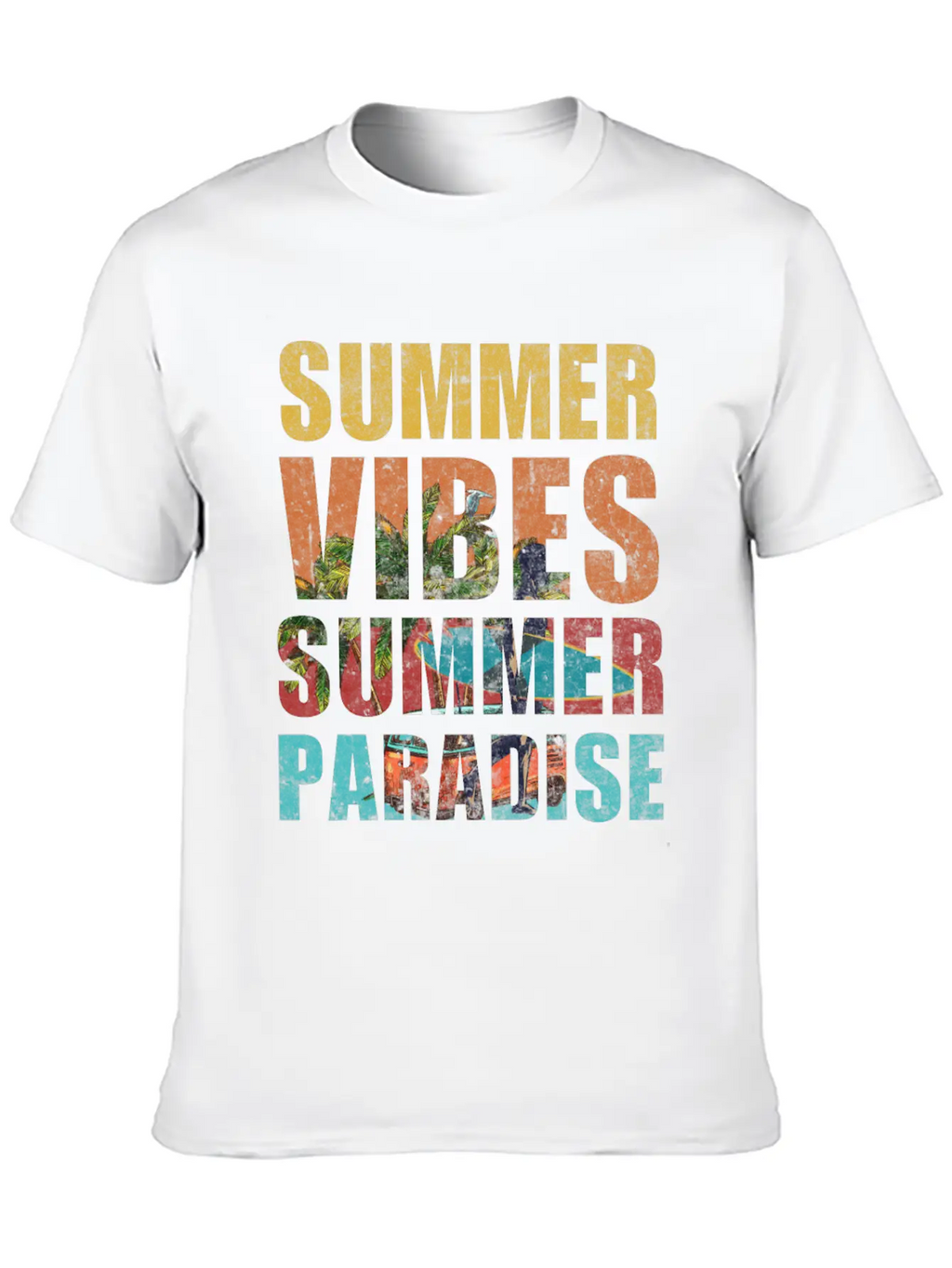 Summer Vibes Summer Paradise Relaxed Everyday Tee – Lightweight And Durable Cotton