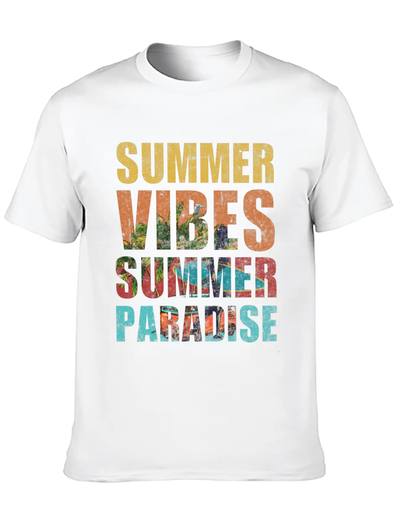 Summer Vibes Summer Paradise Relaxed Everyday Tee – Lightweight And Durable Cotton