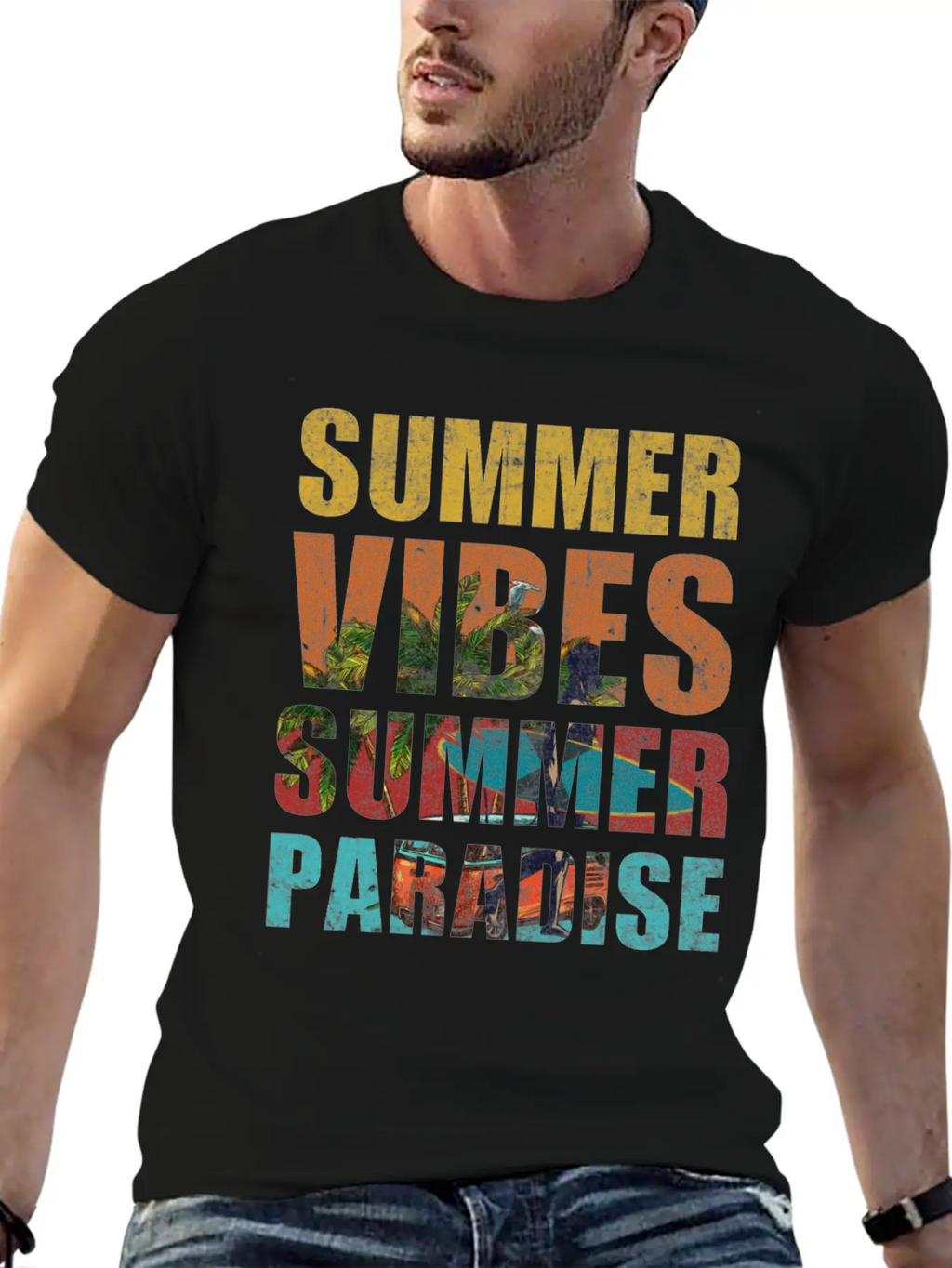 Summer Vibes Summer Paradise Relaxed Everyday Tee – Lightweight And Durable Cotton