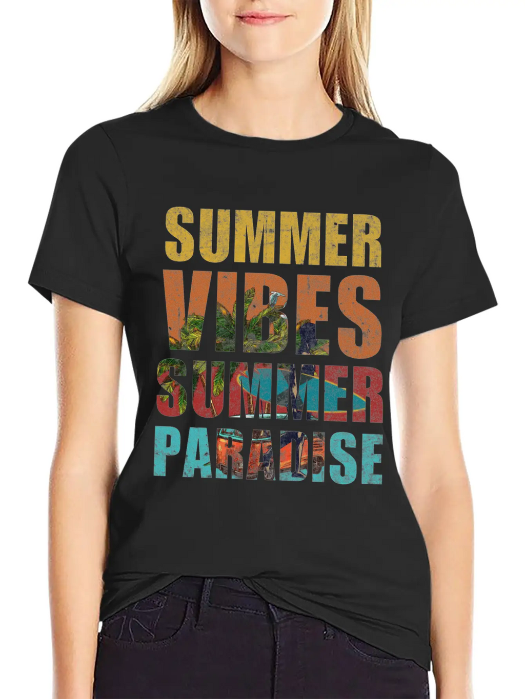 Summer Vibes Summer Paradise Relaxed Everyday Tee – Lightweight And Durable Cotton