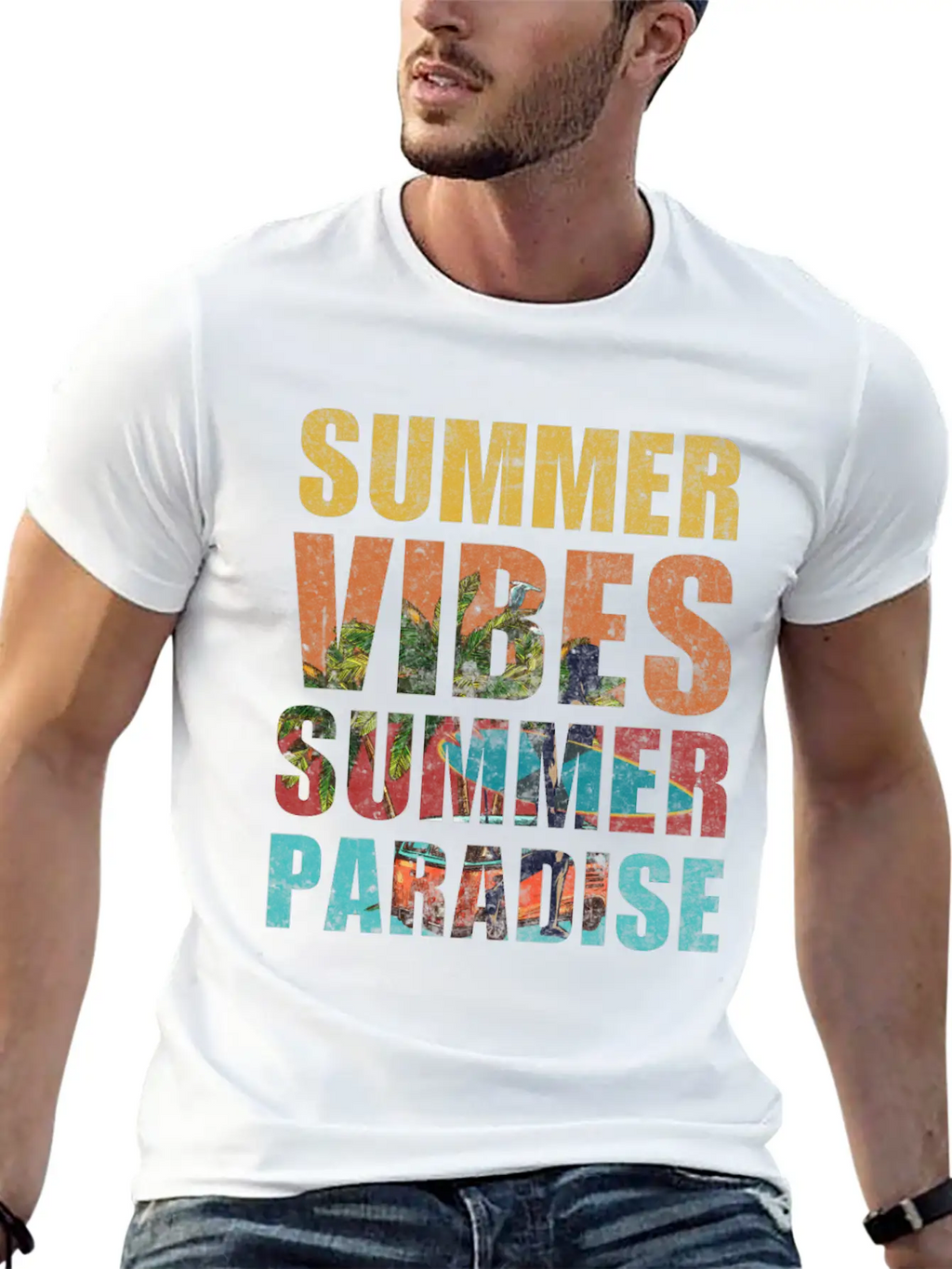 Summer Vibes Summer Paradise Relaxed Everyday Tee – Lightweight And Durable Cotton