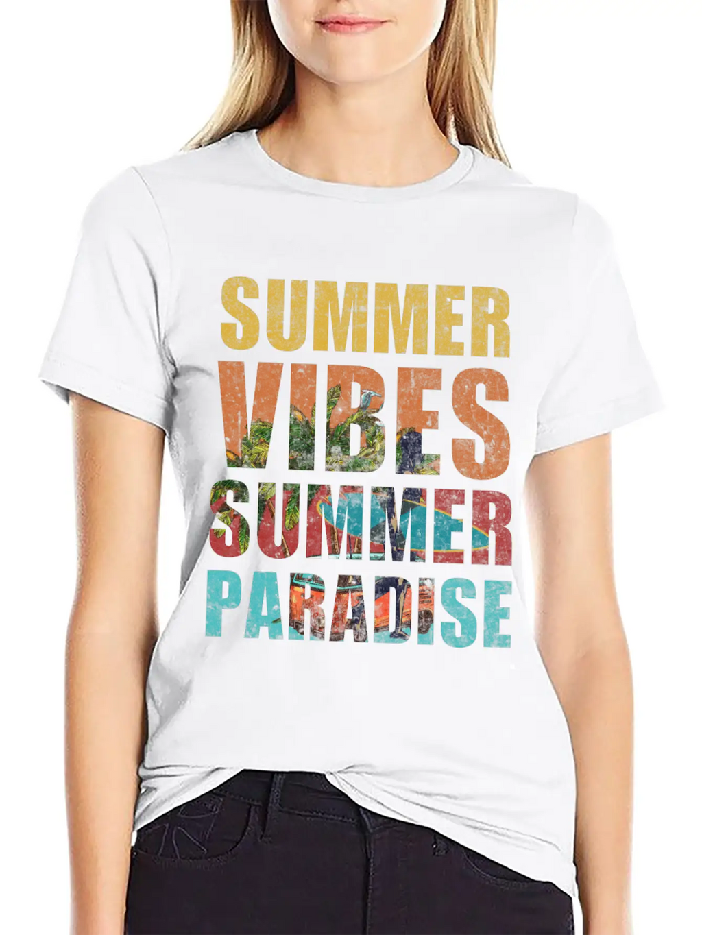 Summer Vibes Summer Paradise Relaxed Everyday Tee – Lightweight And Durable Cotton