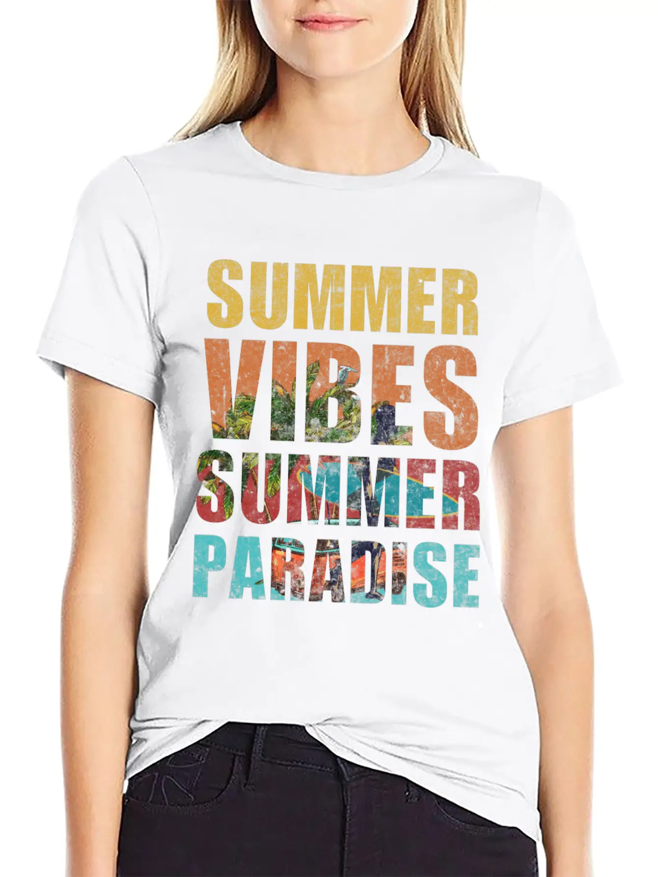 Summer Vibes Summer Paradise Relaxed Everyday Tee – Lightweight And Durable Cotton