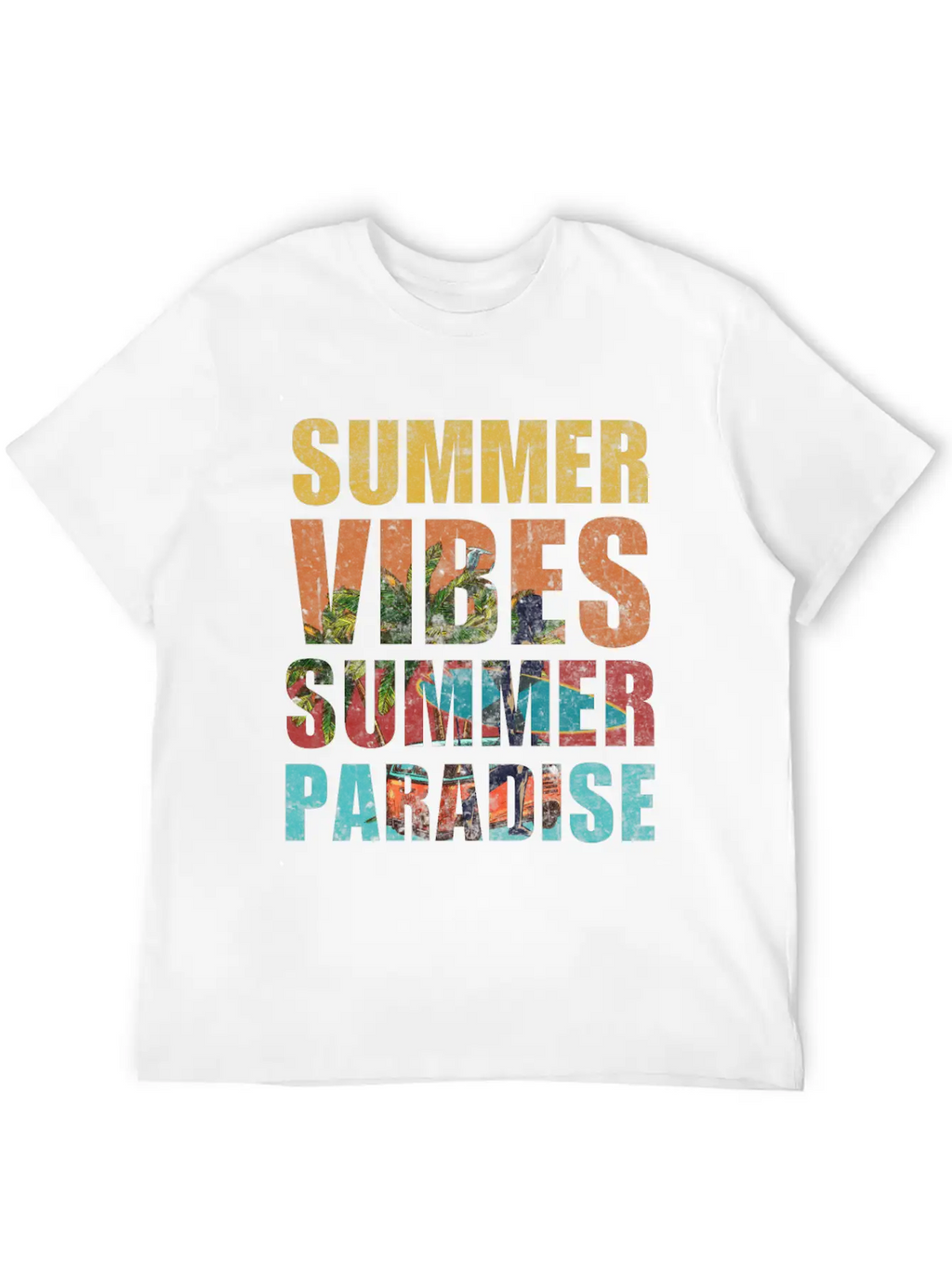 Summer Vibes Summer Paradise Relaxed Everyday Tee – Lightweight And Durable Cotton