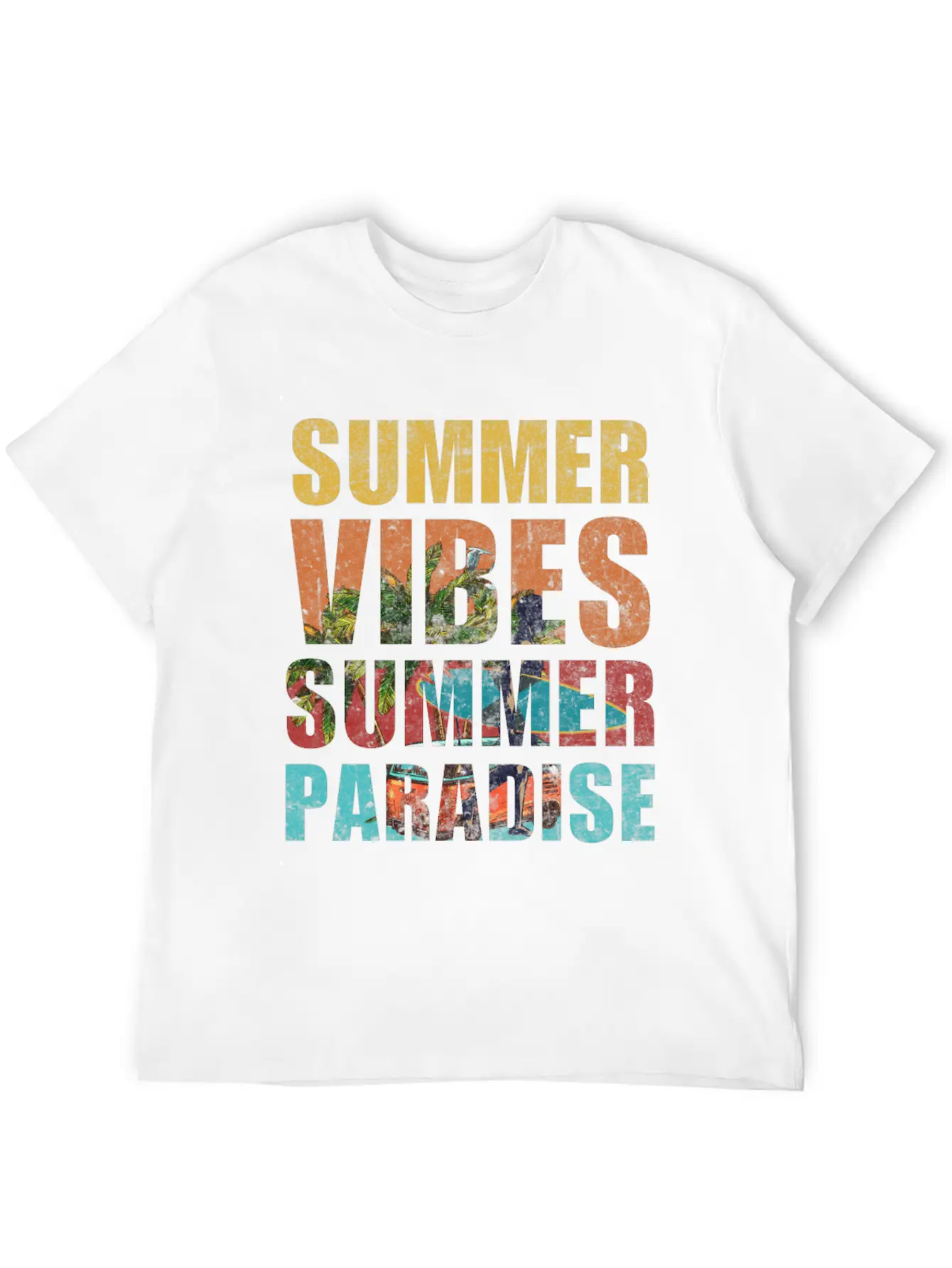 Summer Vibes Summer Paradise Relaxed Everyday Tee – Lightweight And Durable Cotton