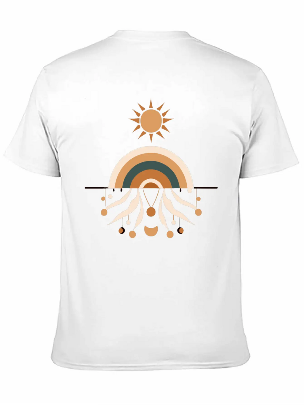 Sun And Rainbow Boho Design Stylish Everyday T-Shirt – Unisex Basic Cotton Tee