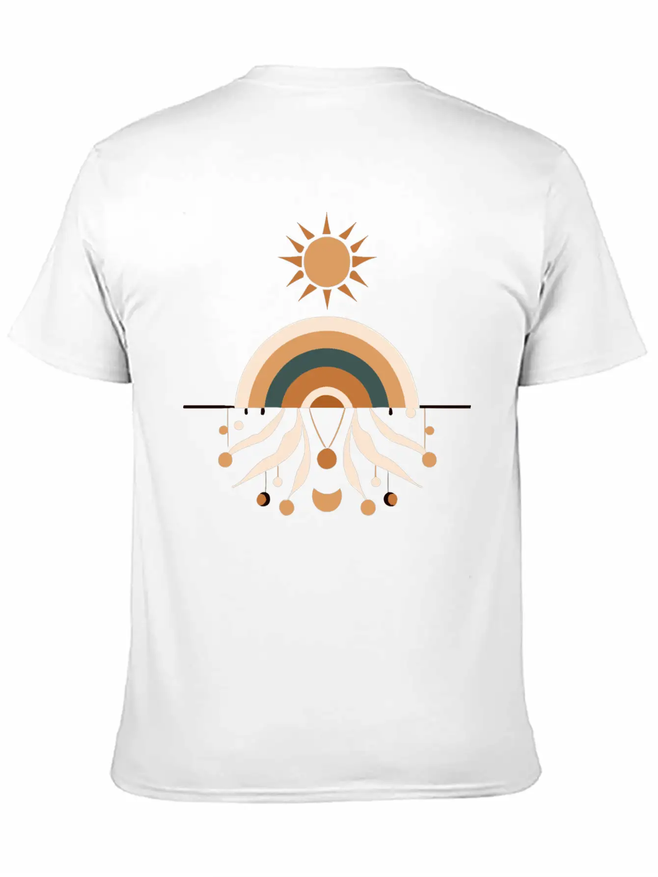 Sun And Rainbow Boho Design Stylish Everyday T-Shirt – Unisex Basic Cotton Tee