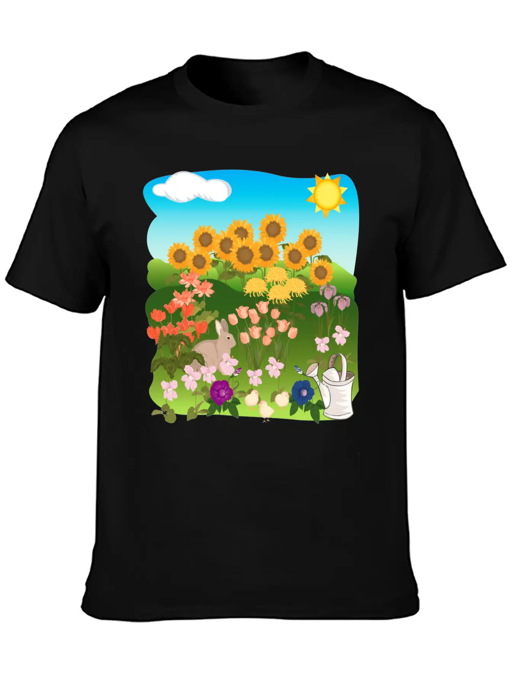 Sun Flowers Sonnenblumen Sommer Summe Hase Relaxed Everyday Tee – Lightweight And Durable Cotton