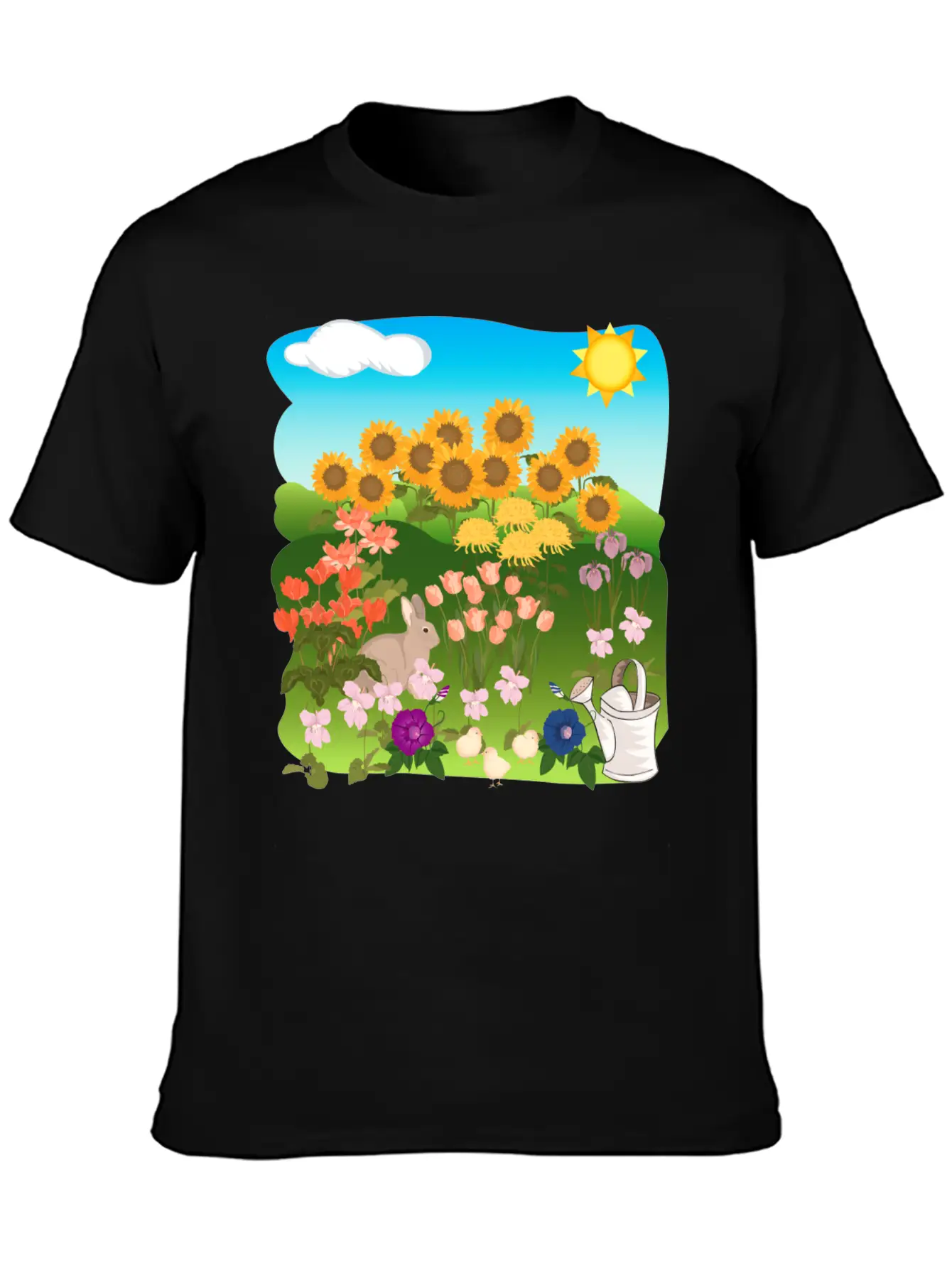 Sun Flowers Sonnenblumen Sommer Summe Hase Relaxed Everyday Tee – Lightweight And Durable Cotton