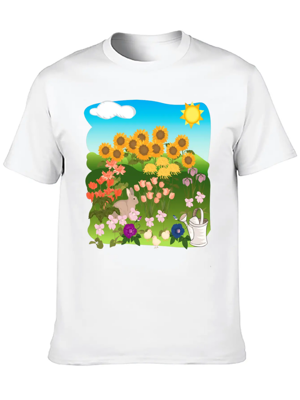 Sun Flowers Sonnenblumen Sommer Summe Hase Relaxed Everyday Tee – Lightweight And Durable Cotton
