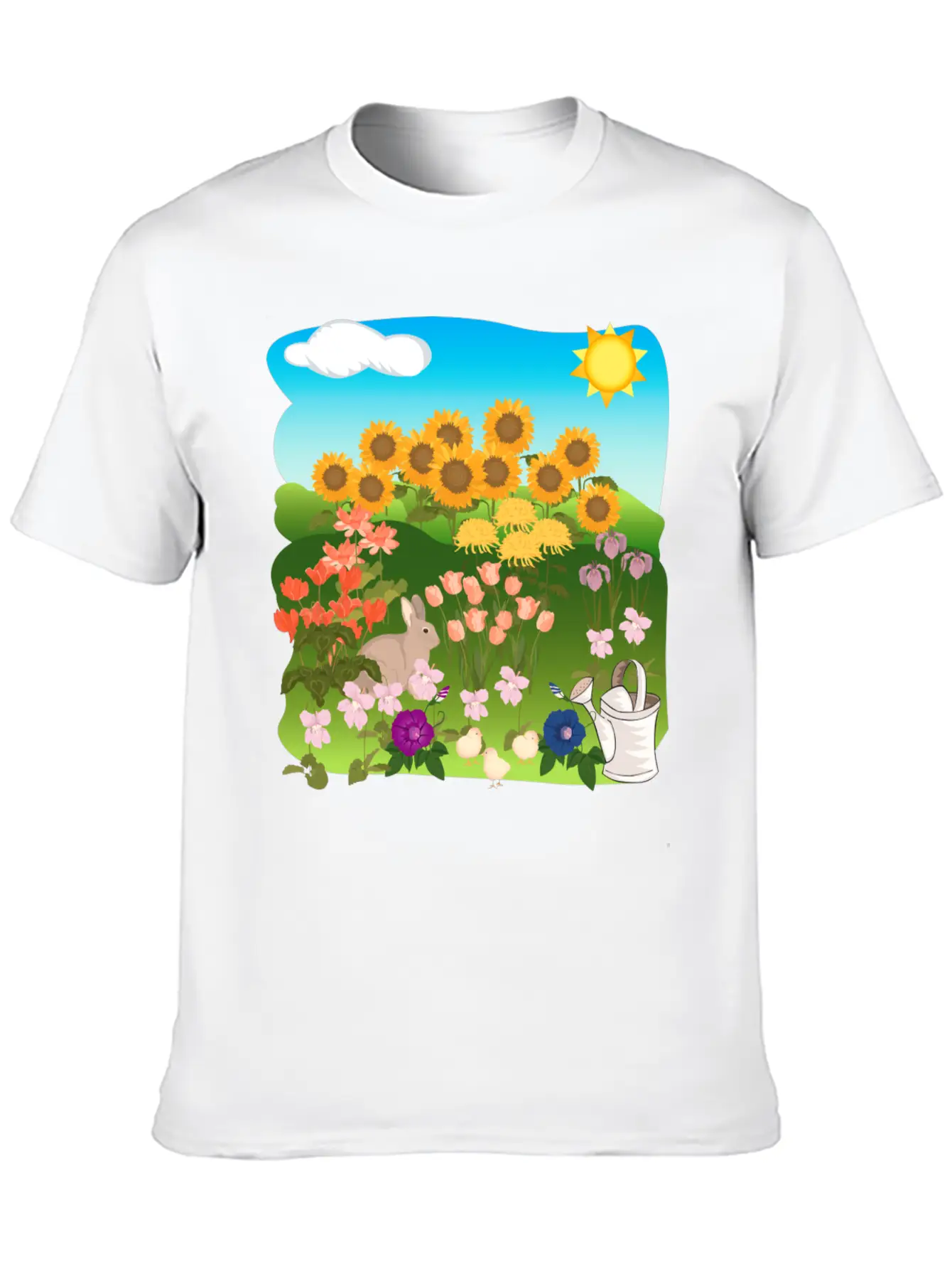 Sun Flowers Sonnenblumen Sommer Summe Hase Relaxed Everyday Tee – Lightweight And Durable Cotton