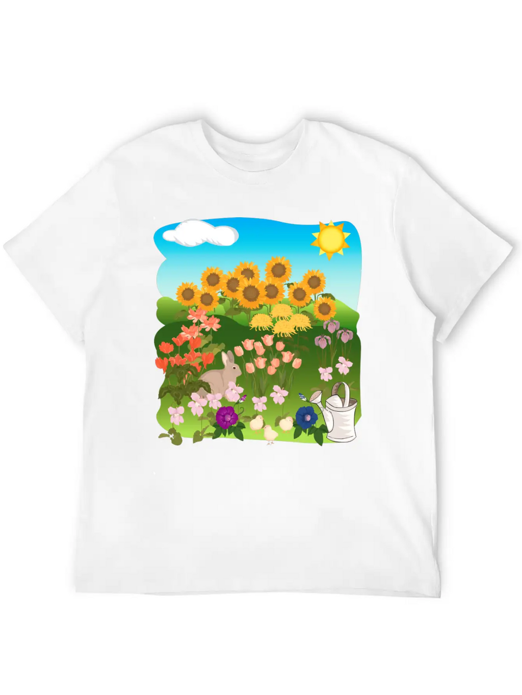 Sun Flowers Sonnenblumen Sommer Summe Hase Relaxed Everyday Tee – Lightweight And Durable Cotton