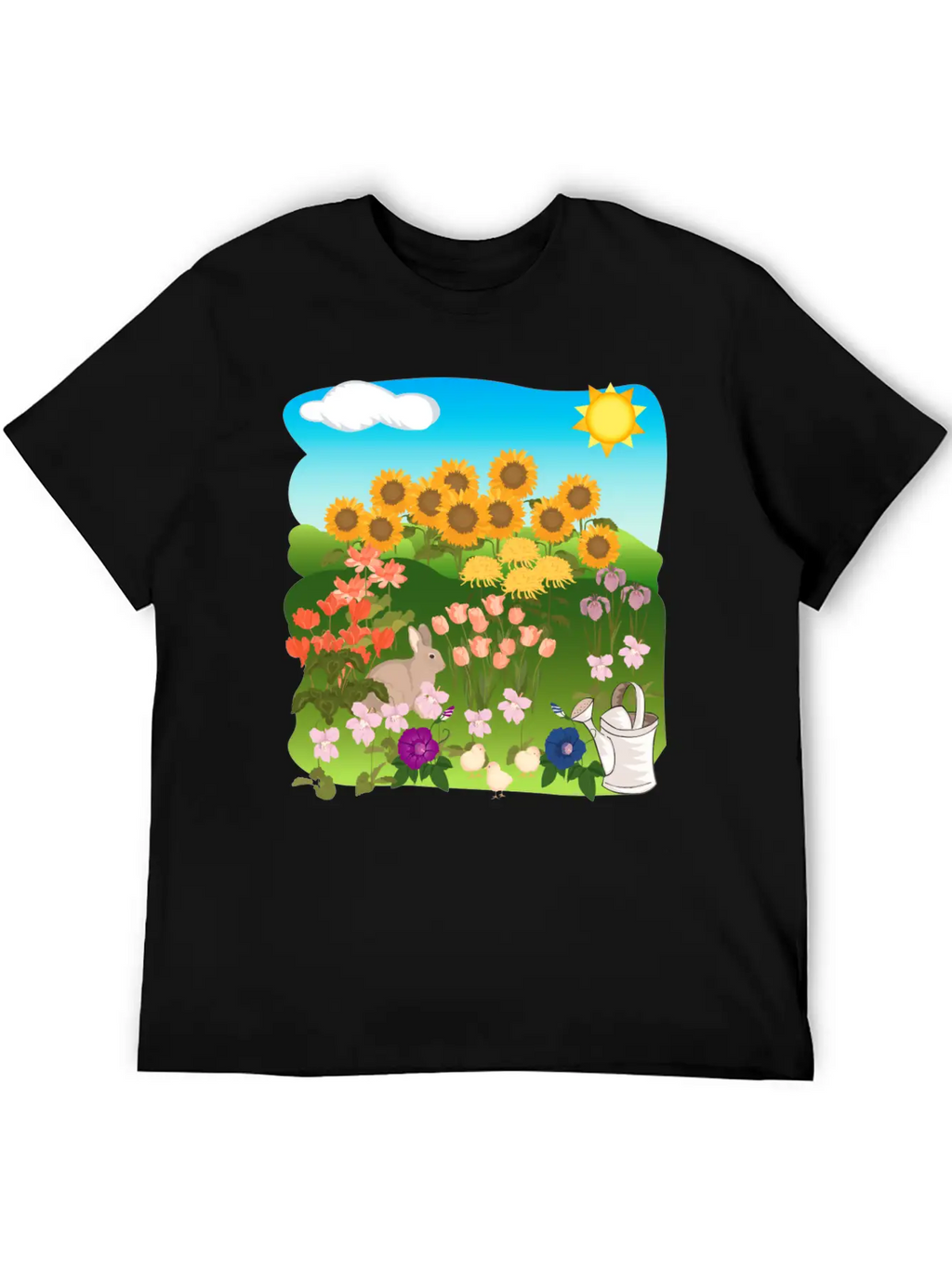 Sun Flowers Sonnenblumen Sommer Summe Hase Relaxed Everyday Tee – Lightweight And Durable Cotton