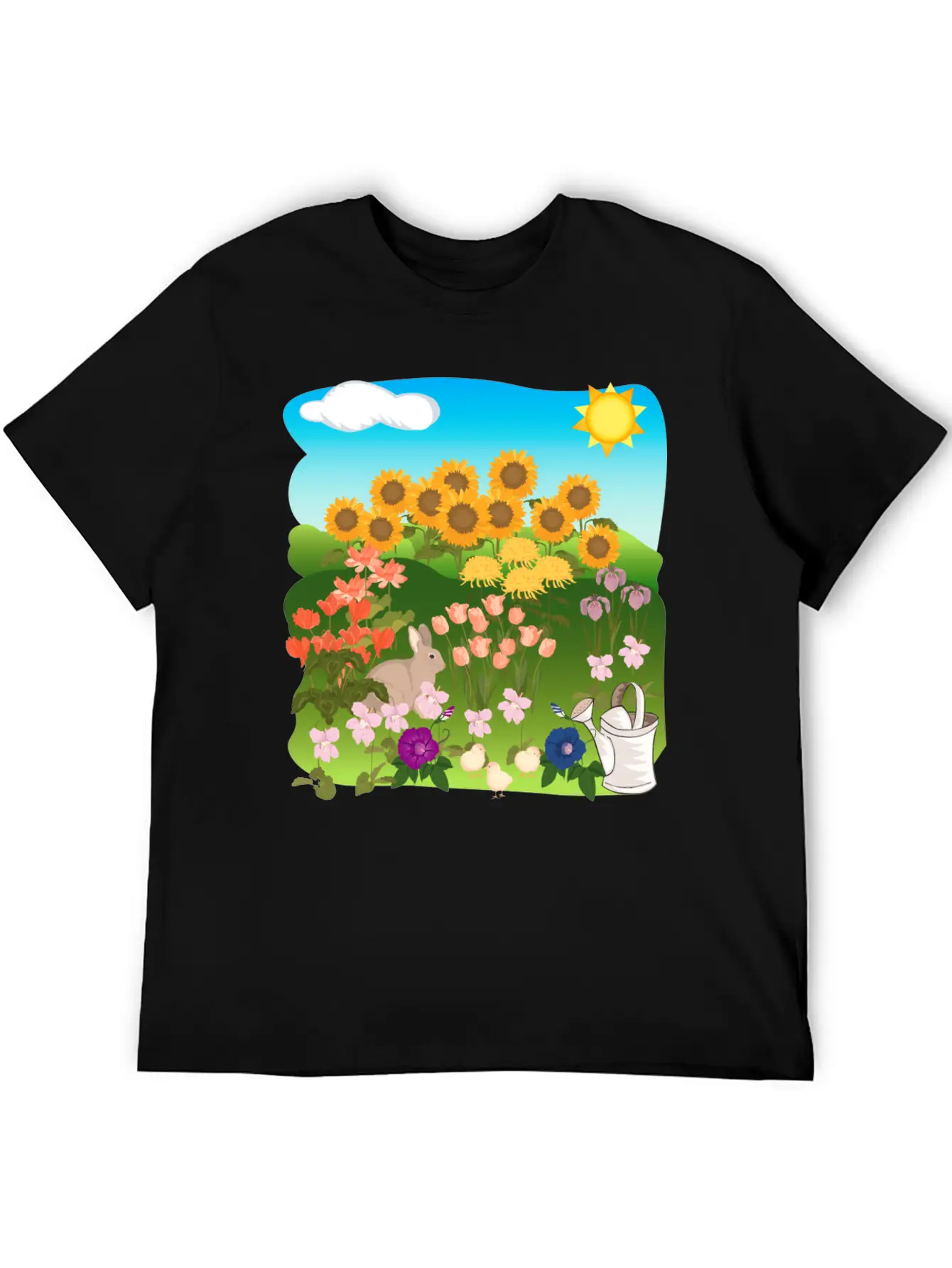 Sun Flowers Sonnenblumen Sommer Summe Hase Relaxed Everyday Tee – Lightweight And Durable Cotton
