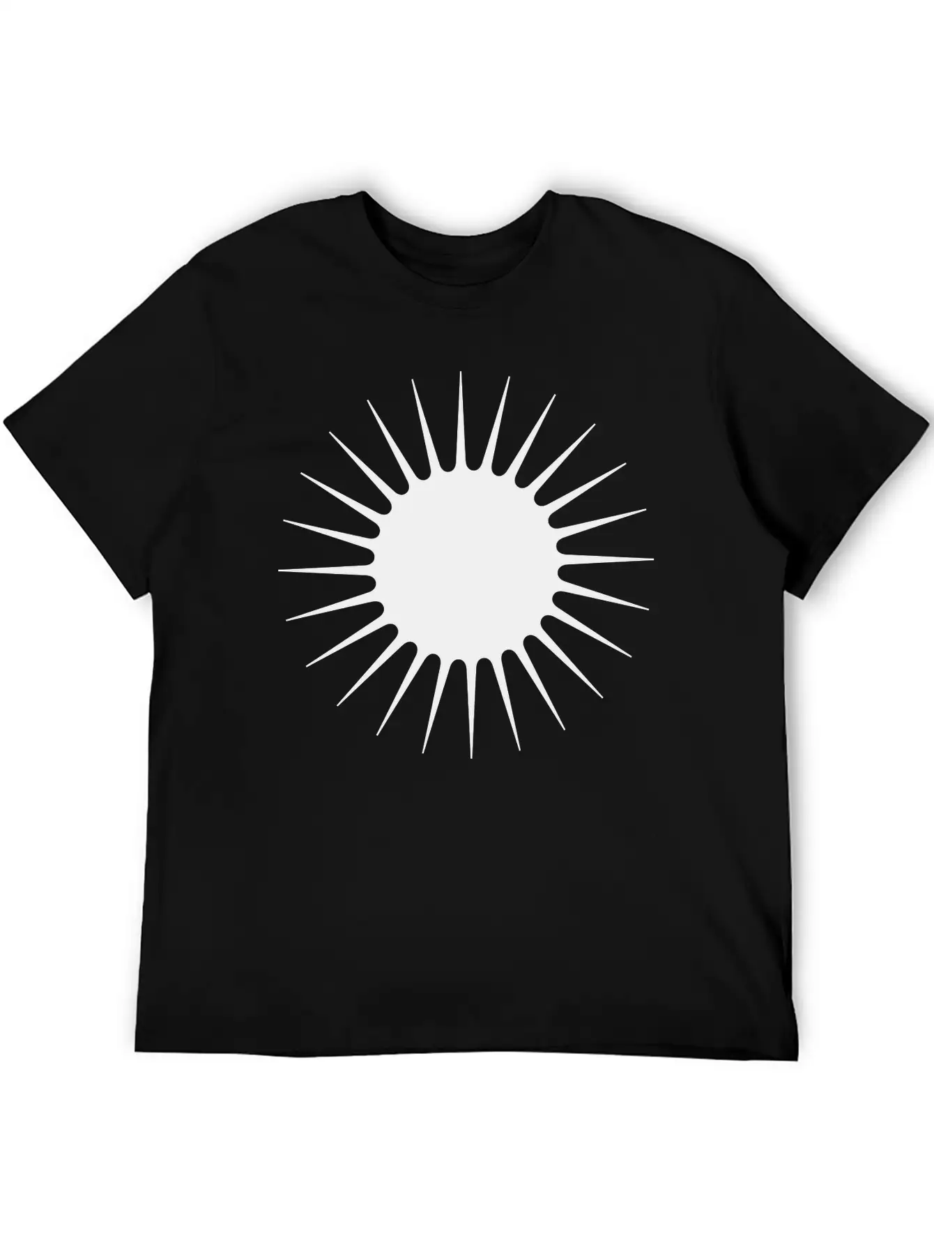 Sun Symbol With Rays Minimalist With Long Narrow Basic Graphic T-Shirt – Daily Comfort In Soft Cotton
