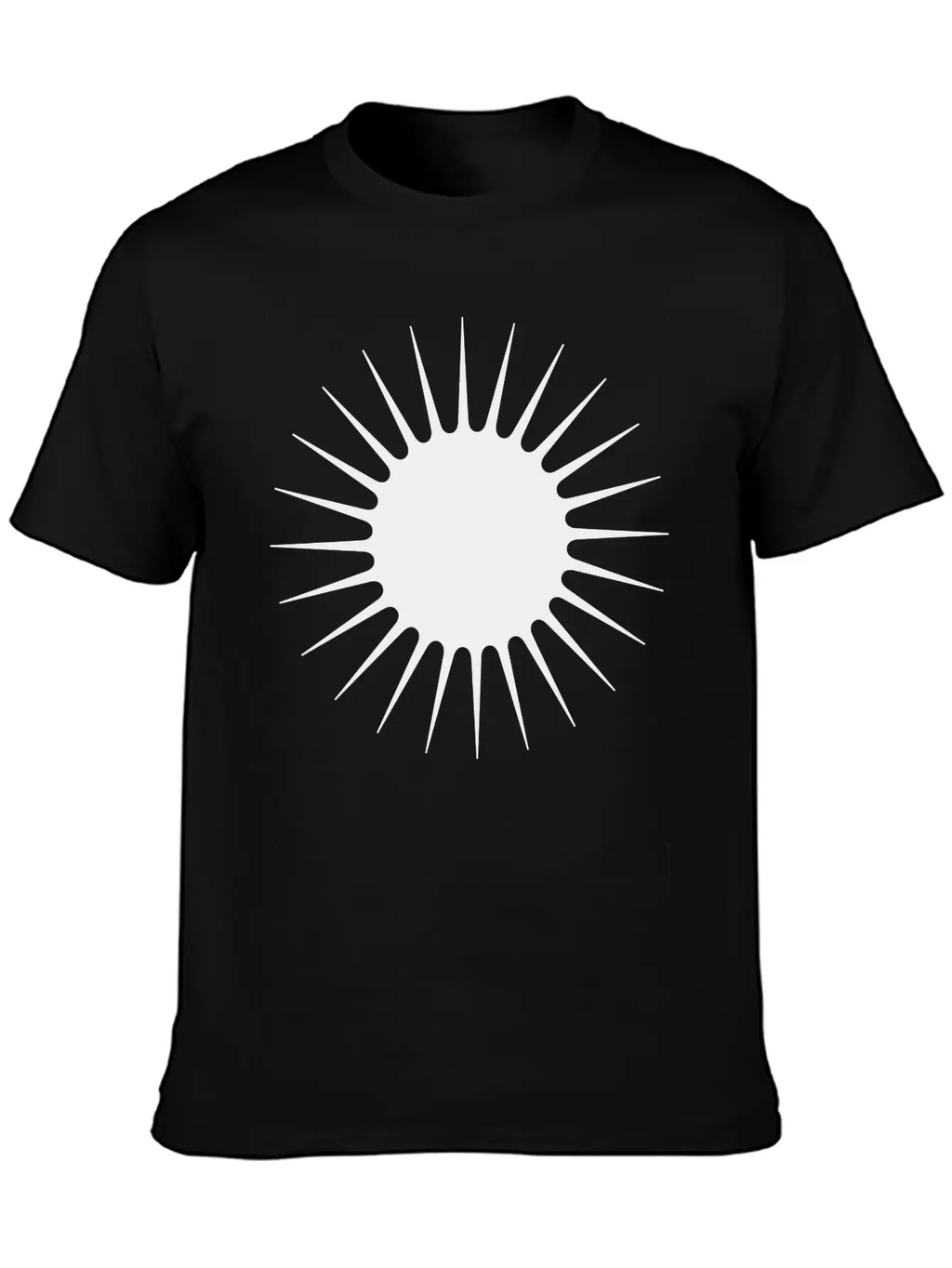 Sun Symbol With Rays Minimalist With Long Narrow Basic Graphic T-Shirt – Daily Comfort In Soft Cotton