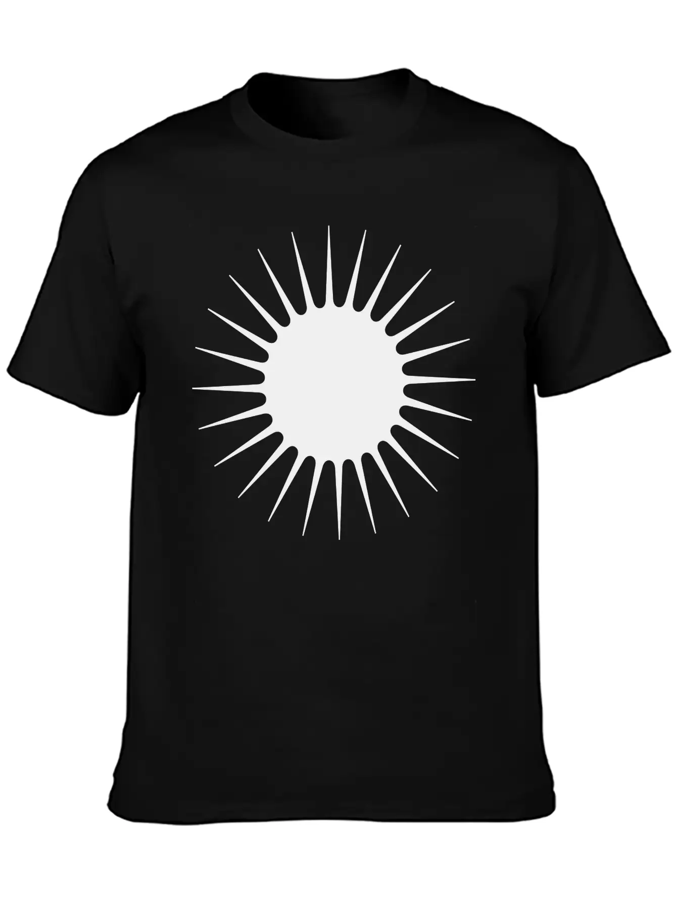 Sun Symbol With Rays Minimalist With Long Narrow Basic Graphic T-Shirt – Daily Comfort In Soft Cotton
