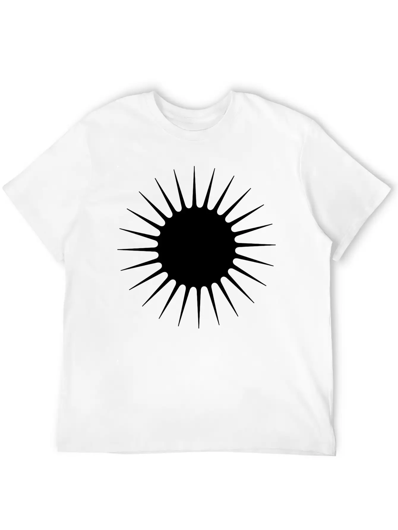 Sun Symbol With Rays Minimalist With Long Narrow Basic Graphic T-Shirt – Daily Comfort In Soft Cotton