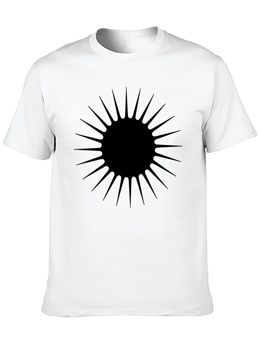 Sun Symbol With Rays Minimalist With Long Narrow Basic Graphic T-Shirt – Daily Comfort In Soft Cotton