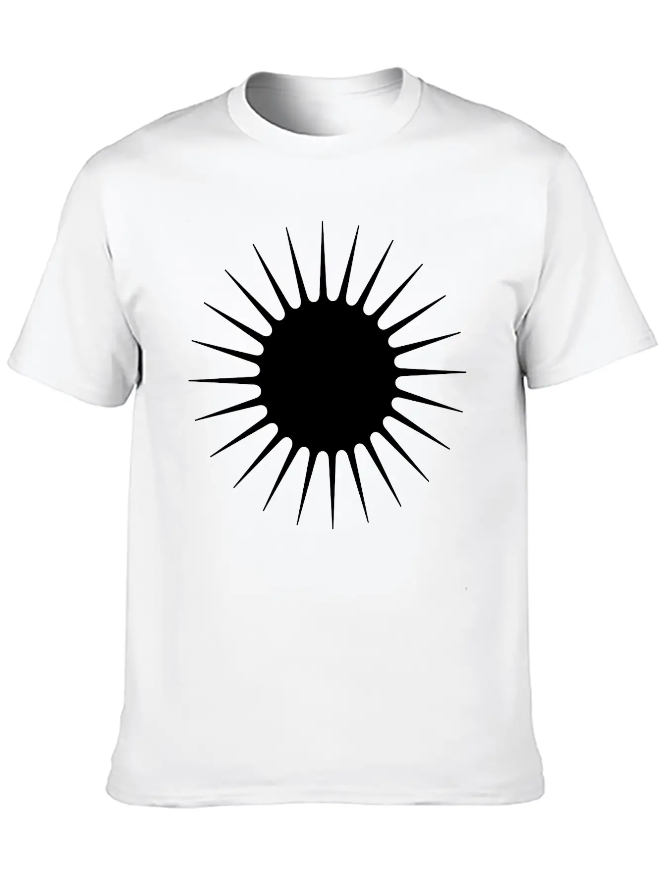 Sun Symbol With Rays Minimalist With Long Narrow Basic Graphic T-Shirt – Daily Comfort In Soft Cotton