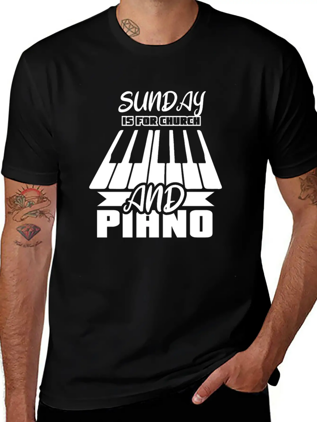 Sunday Is For Church And Piano Breathable Graphic T-Shirt – Perfect For Casual Days