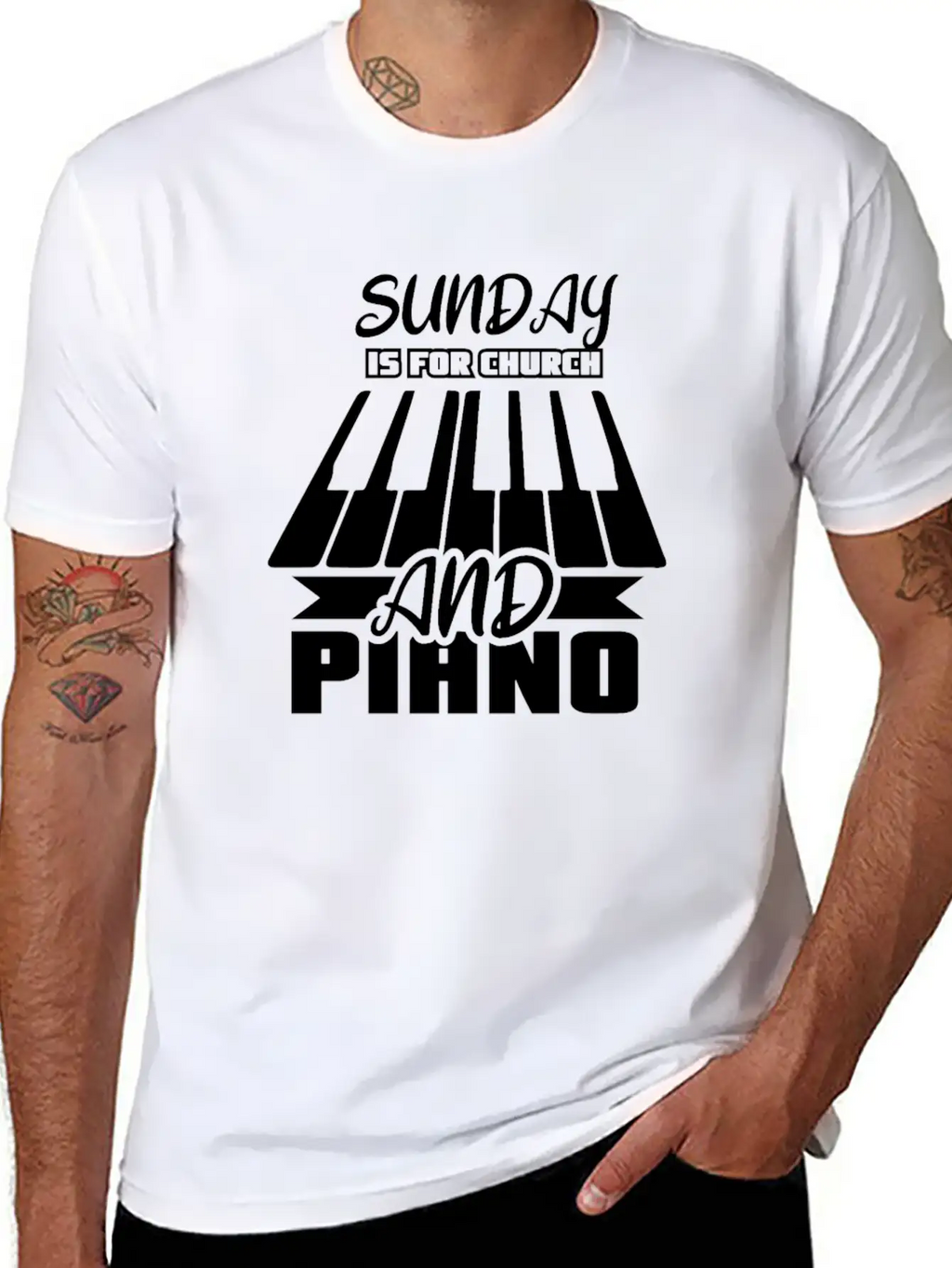 Sunday Is For Church And Piano Breathable Graphic T-Shirt – Perfect For Casual Days