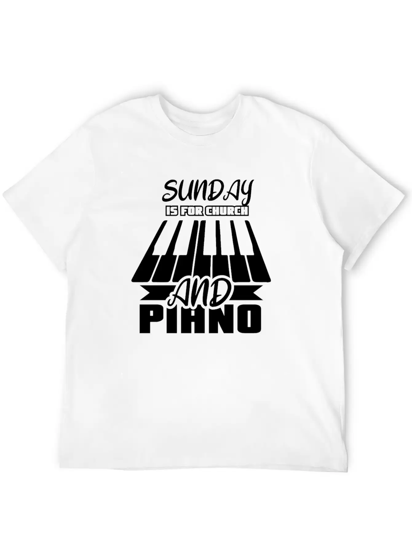 Sunday Is For Church And Piano Breathable Graphic T-Shirt – Perfect For Casual Days