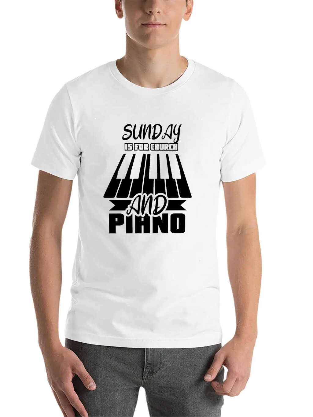 Sunday Is For Church And Piano Breathable Graphic T-Shirt – Perfect For Casual Days