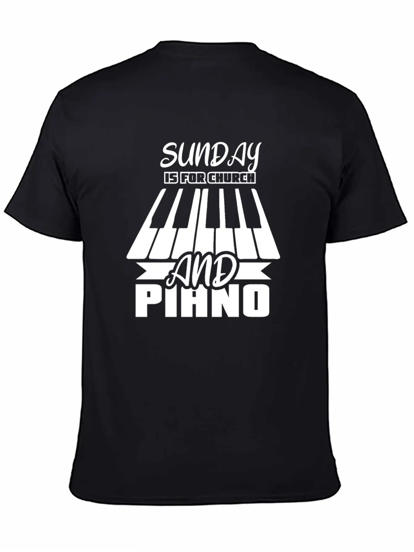 Sunday Is For Church And Piano Breathable Graphic T-Shirt – Perfect For Casual Days