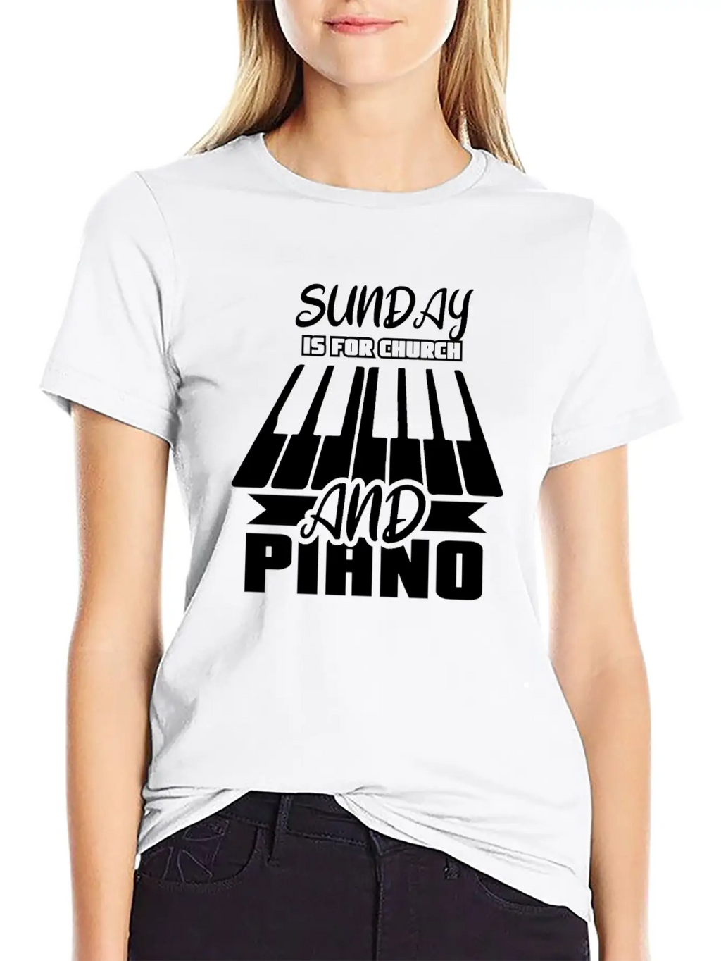Sunday Is For Church And Piano Breathable Graphic T-Shirt – Perfect For Casual Days