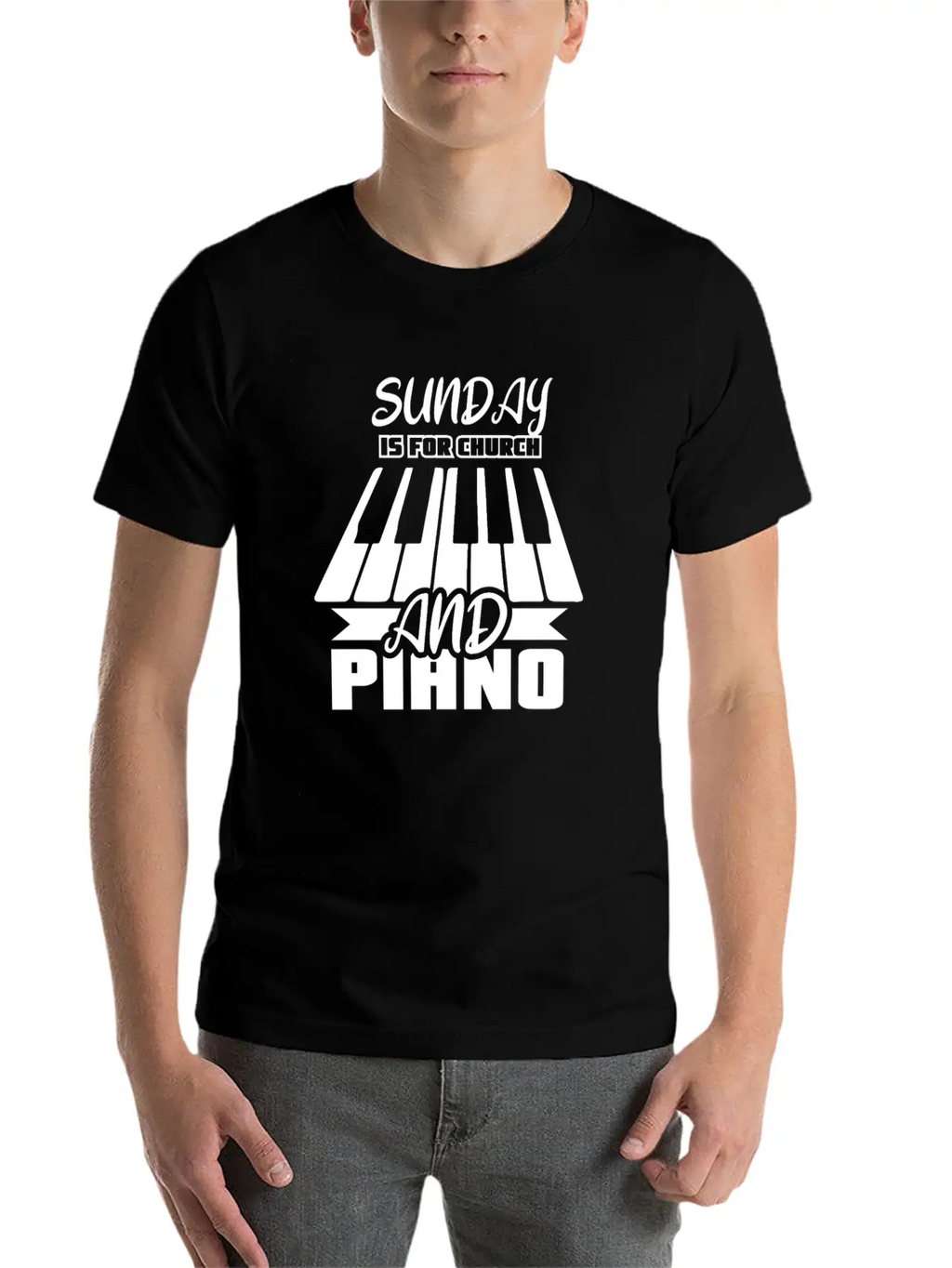 Sunday Is For Church And Piano Breathable Graphic T-Shirt – Perfect For Casual Days