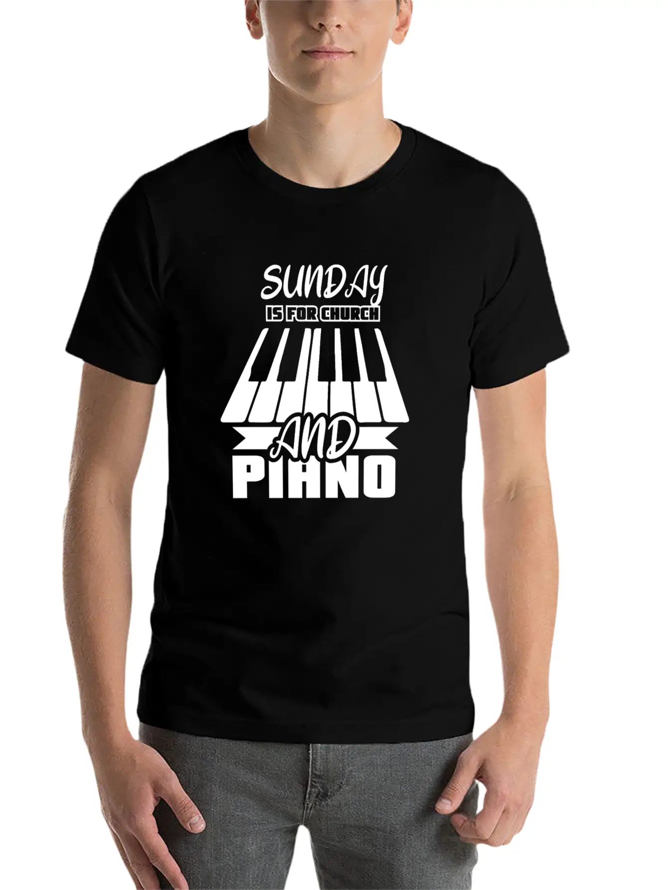 Sunday Is For Church And Piano Breathable Graphic T-Shirt – Perfect For Casual Days