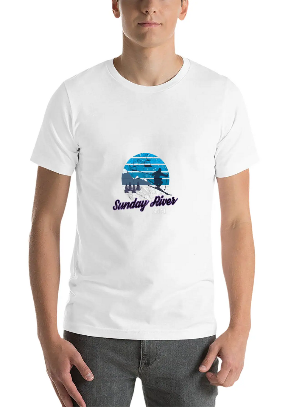 Sunday River Newry Maine New England Ski Snowboard Relaxed Everyday Tee – Lightweight And Durable Cotton