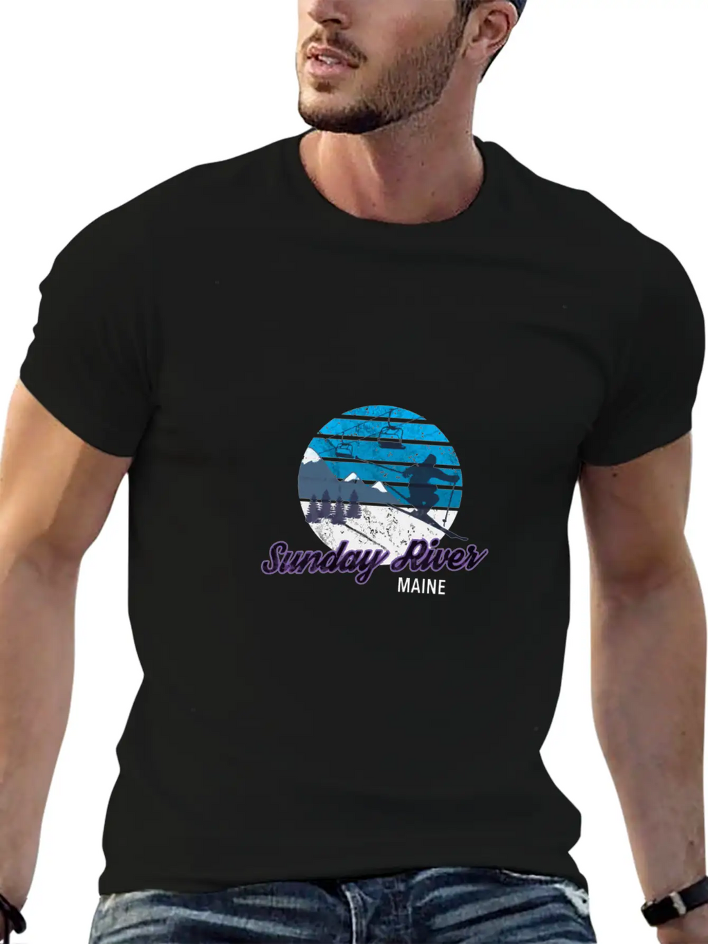 Sunday River Newry Maine New England Ski Snowboard Relaxed Everyday Tee – Lightweight And Durable Cotton