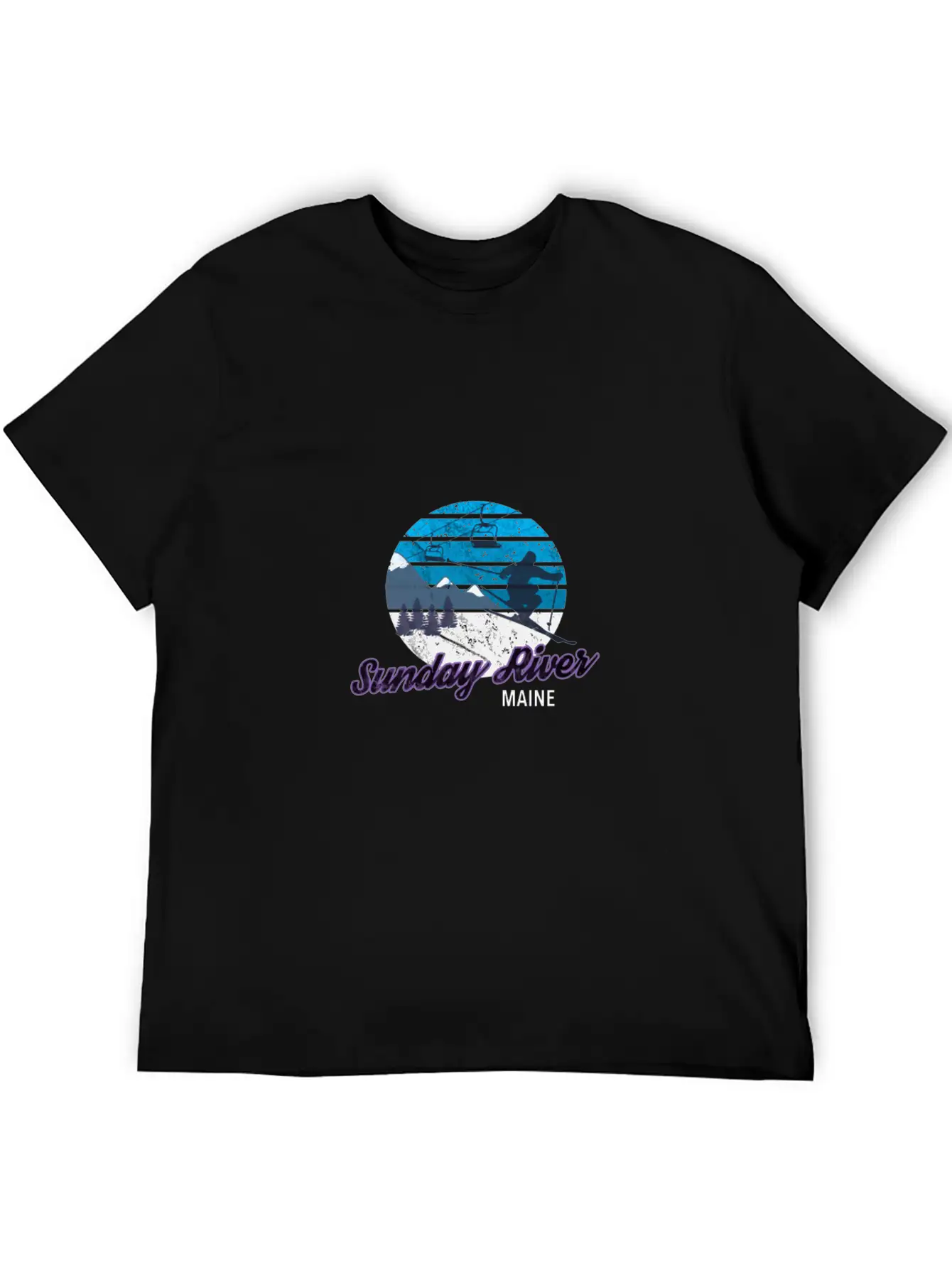 Sunday River Newry Maine New England Ski Snowboard Relaxed Everyday Tee – Lightweight And Durable Cotton