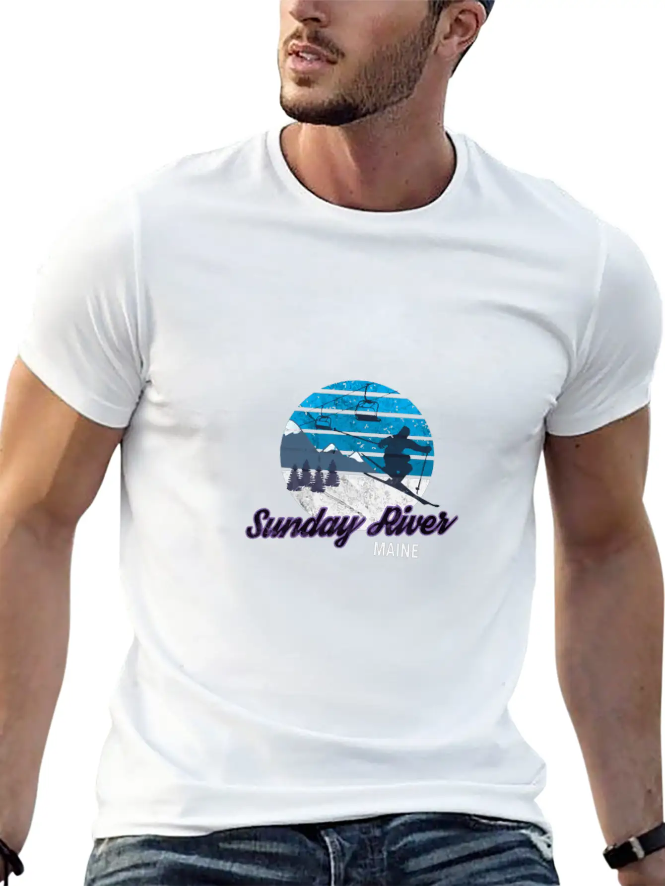Sunday River Newry Maine New England Ski Snowboard Relaxed Everyday Tee – Lightweight And Durable Cotton