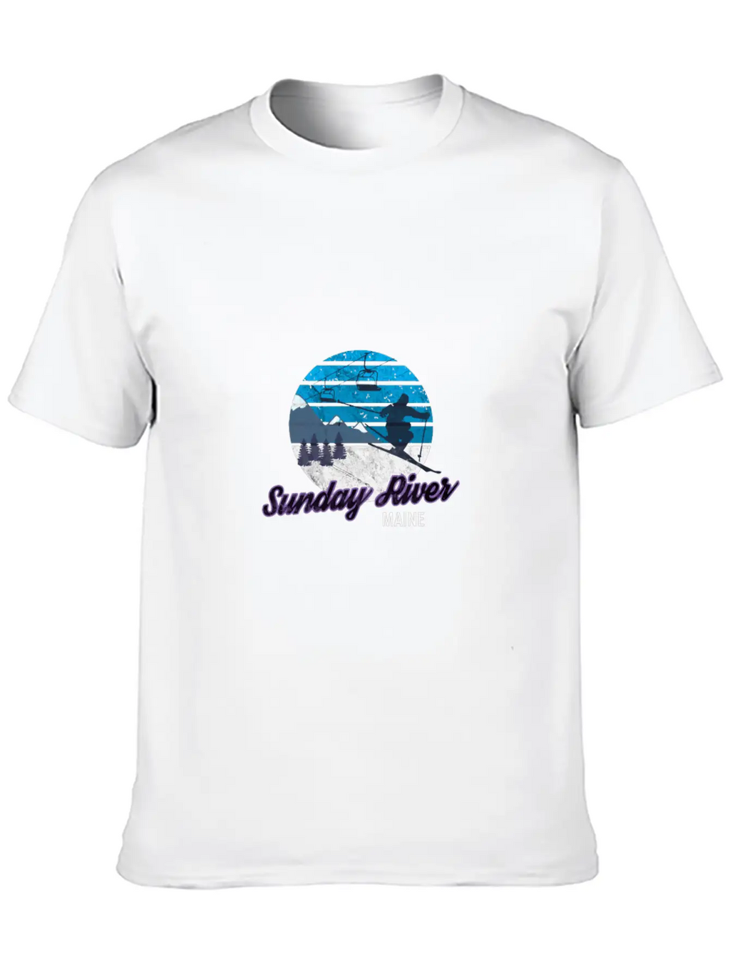 Sunday River Newry Maine New England Ski Snowboard Relaxed Everyday Tee – Lightweight And Durable Cotton
