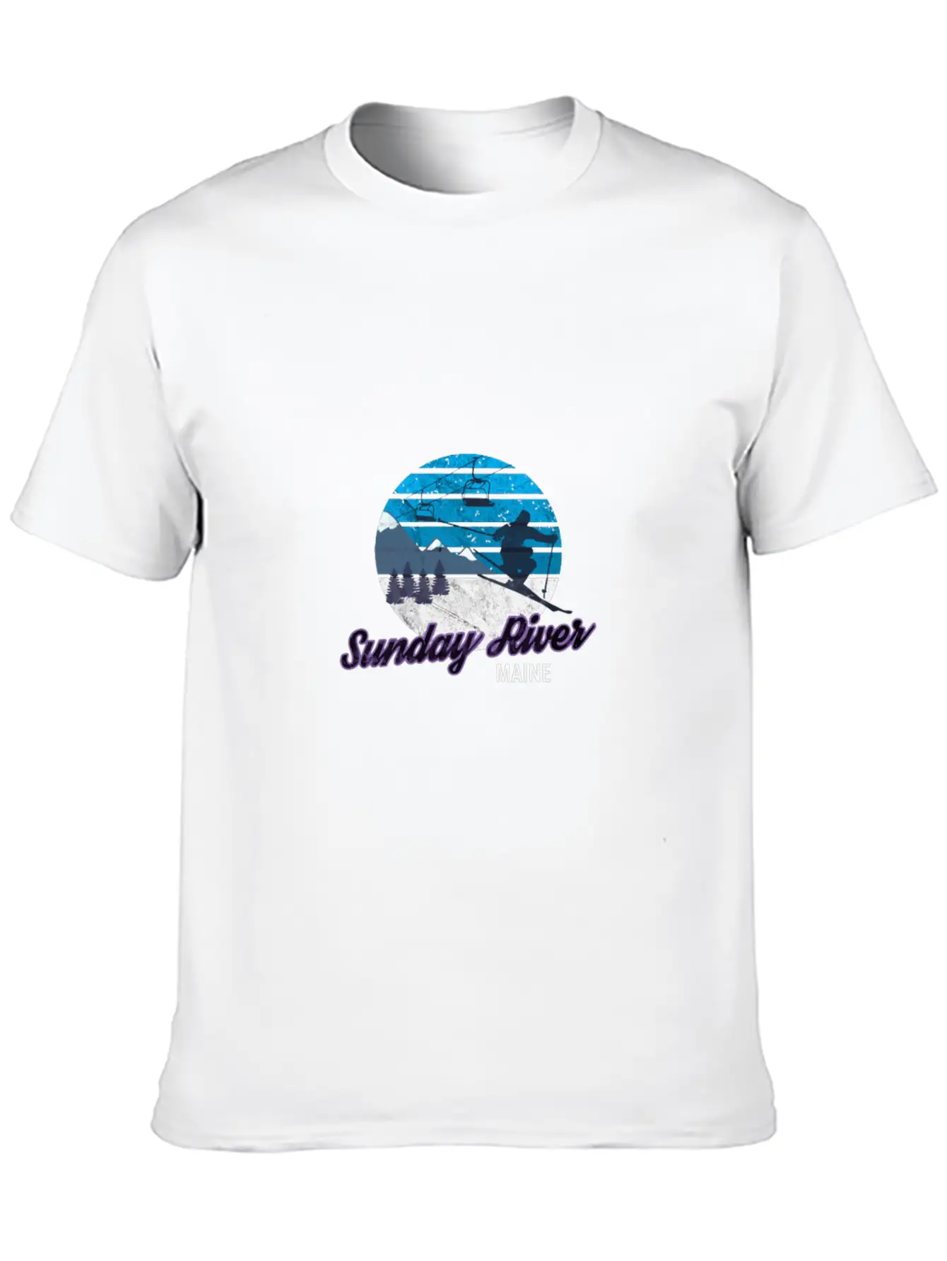 Sunday River Newry Maine New England Ski Snowboard Relaxed Everyday Tee – Lightweight And Durable Cotton