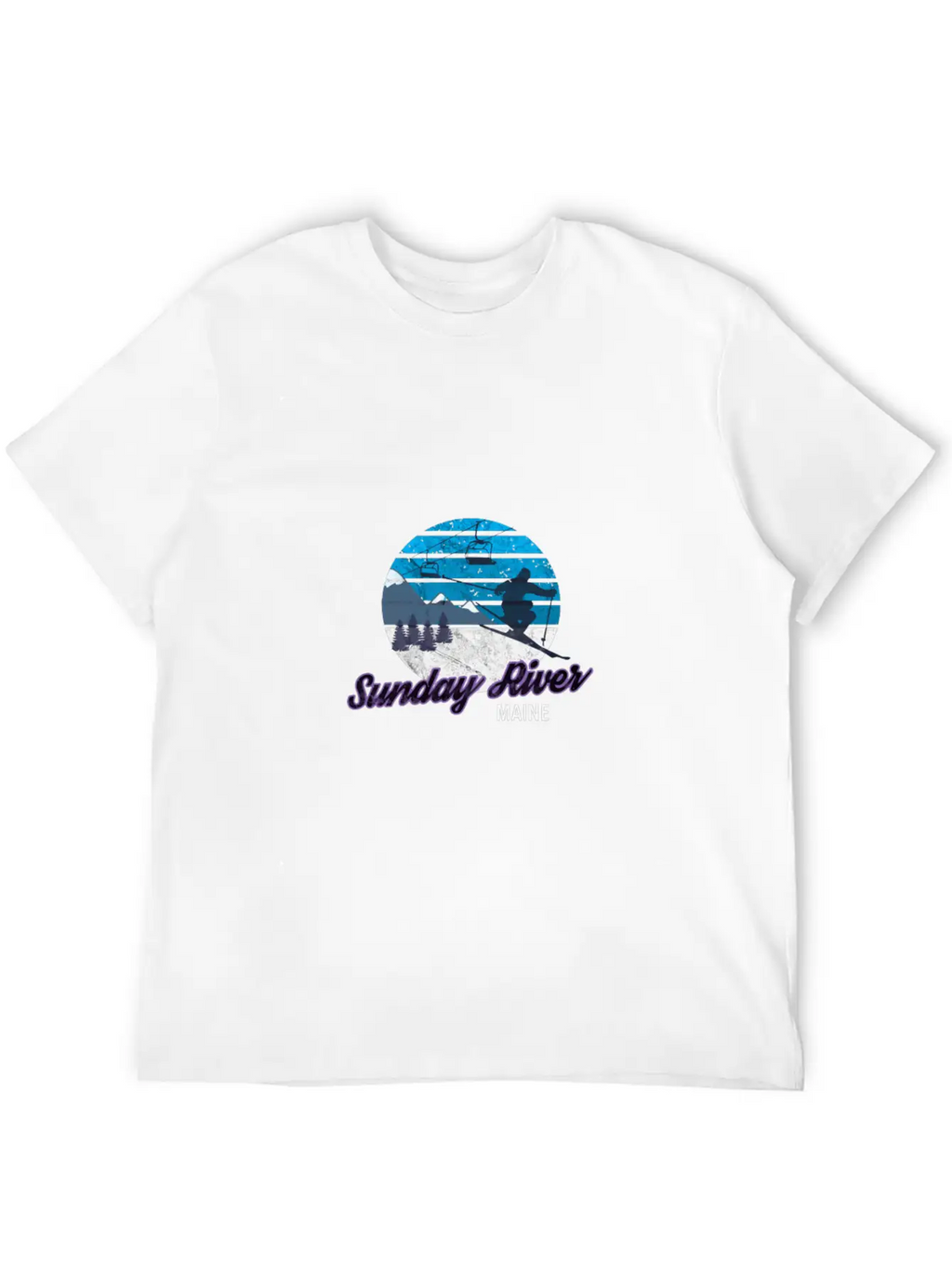 Sunday River Newry Maine New England Ski Snowboard Relaxed Everyday Tee – Lightweight And Durable Cotton