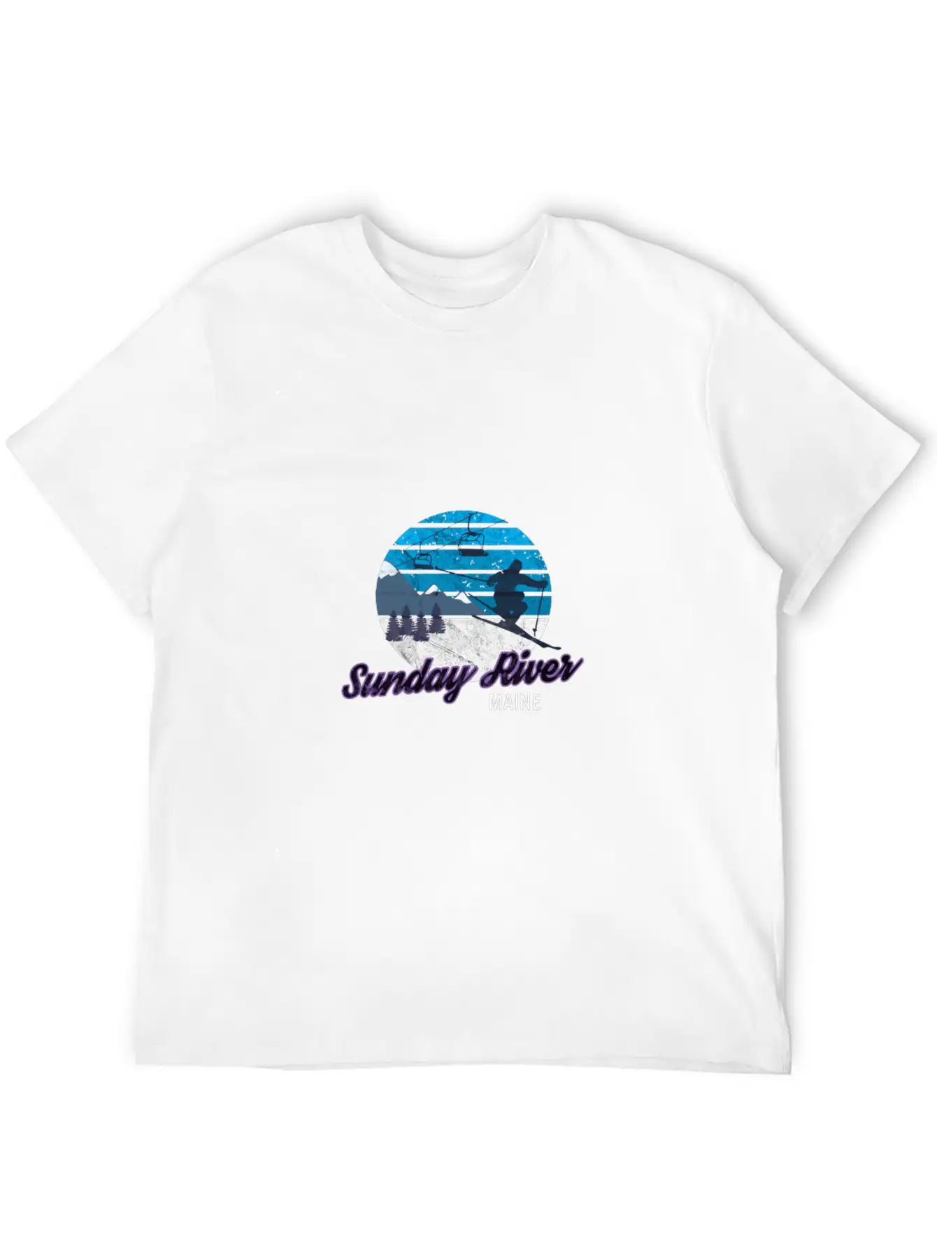 Sunday River Newry Maine New England Ski Snowboard Relaxed Everyday Tee – Lightweight And Durable Cotton