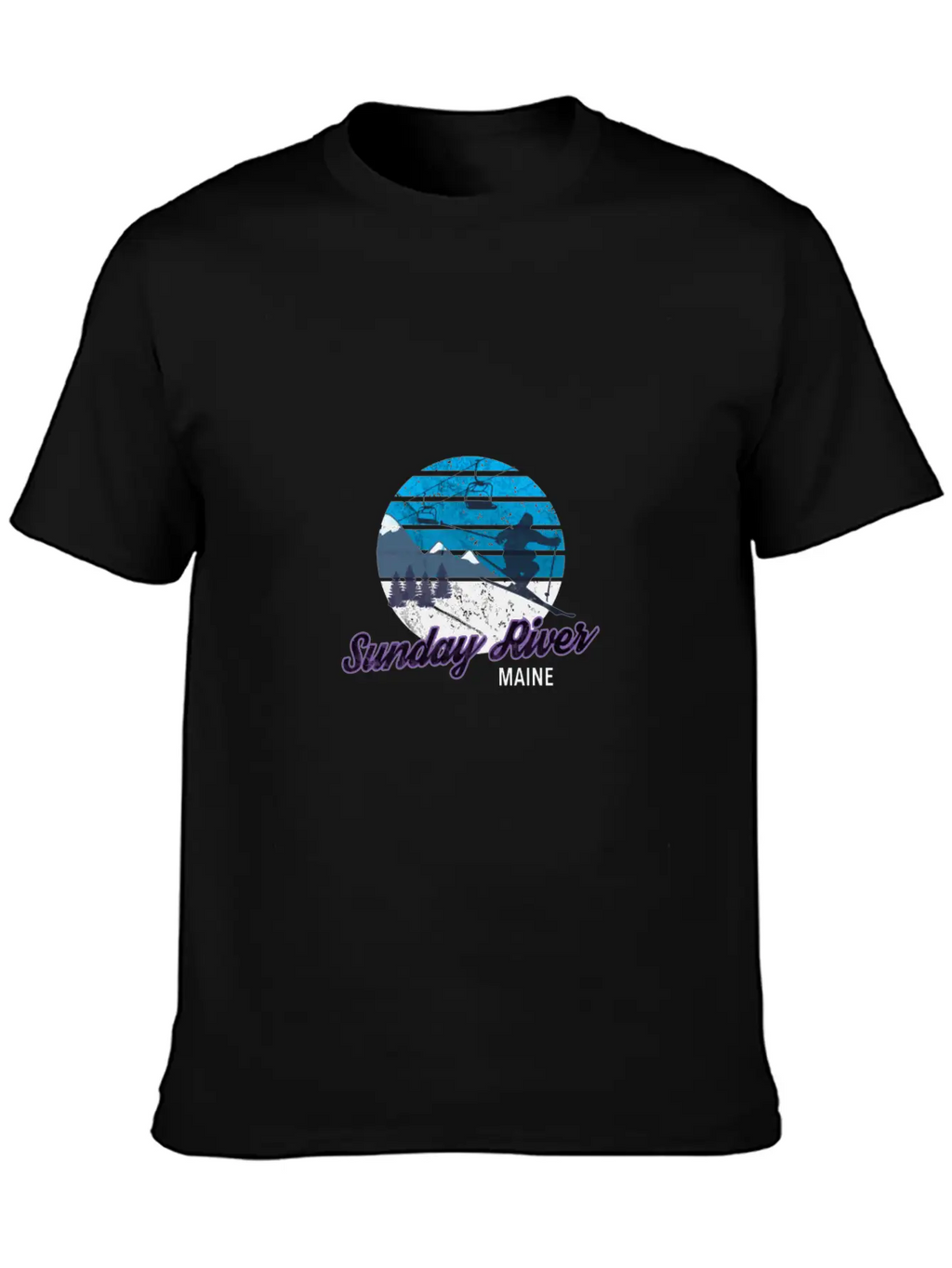 Sunday River Newry Maine New England Ski Snowboard Relaxed Everyday Tee – Lightweight And Durable Cotton