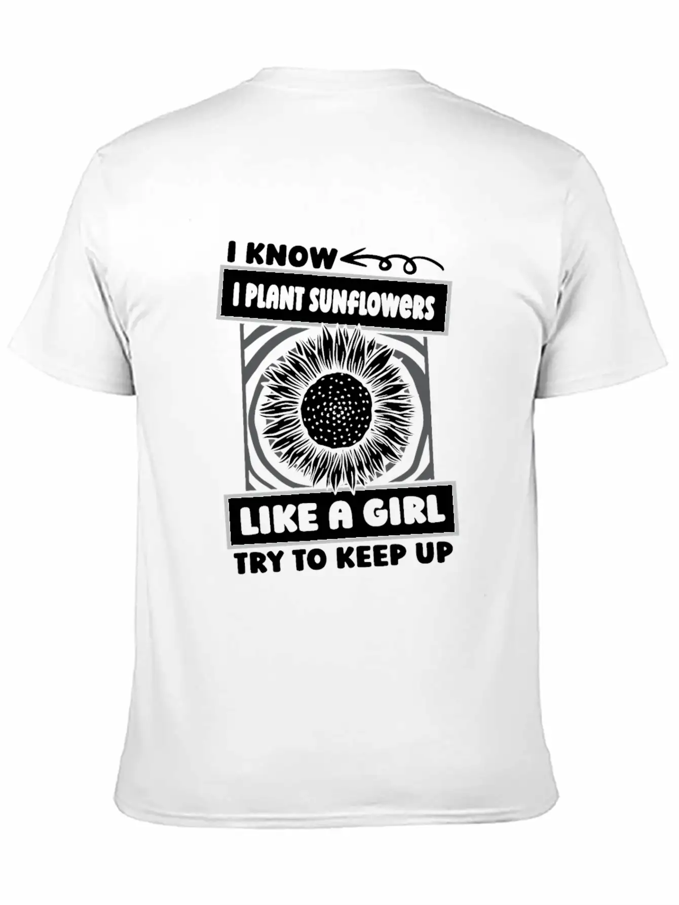 Sunflower Gardening Girl Basic Graphic T-Shirt – Daily Comfort In Soft Cotton