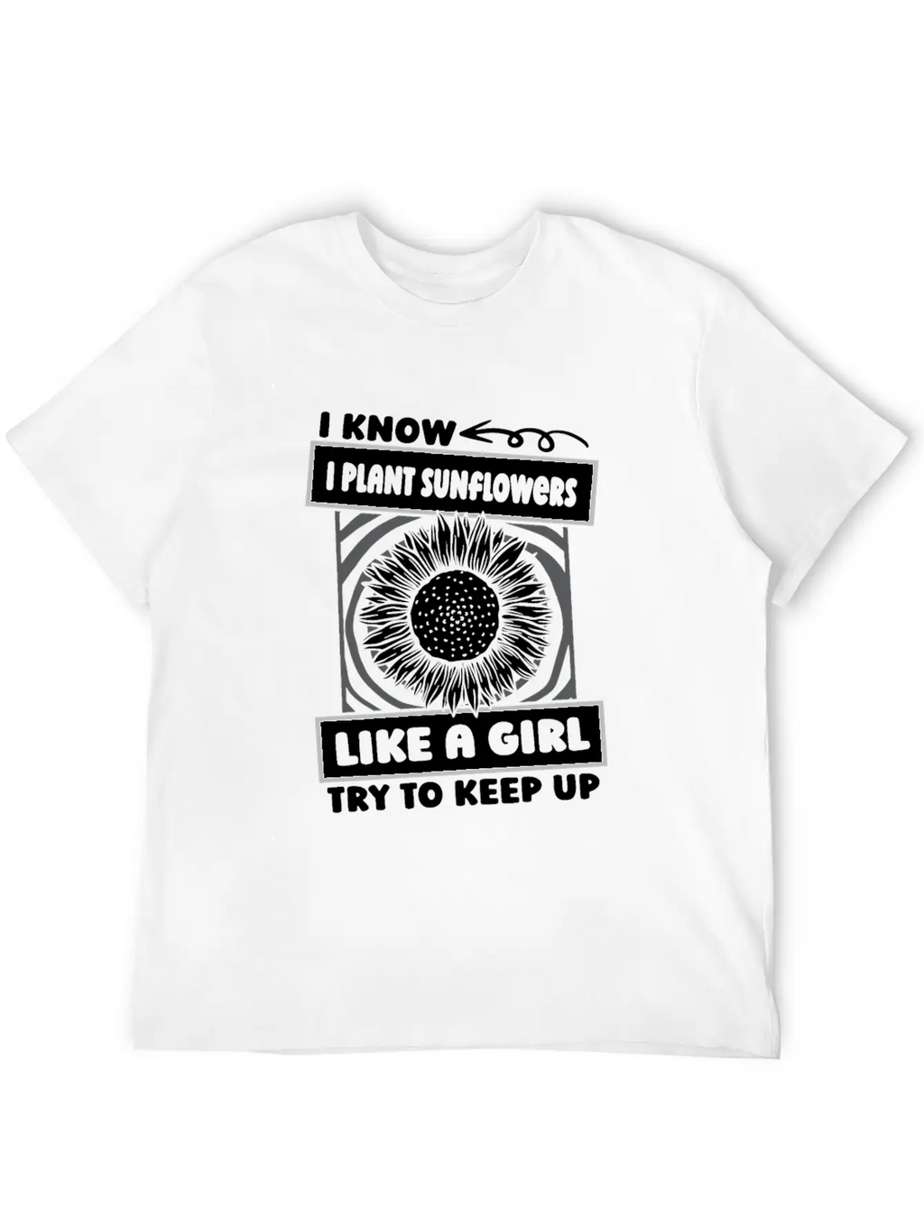 Sunflower Gardening Girl Basic Graphic T-Shirt – Daily Comfort In Soft Cotton
