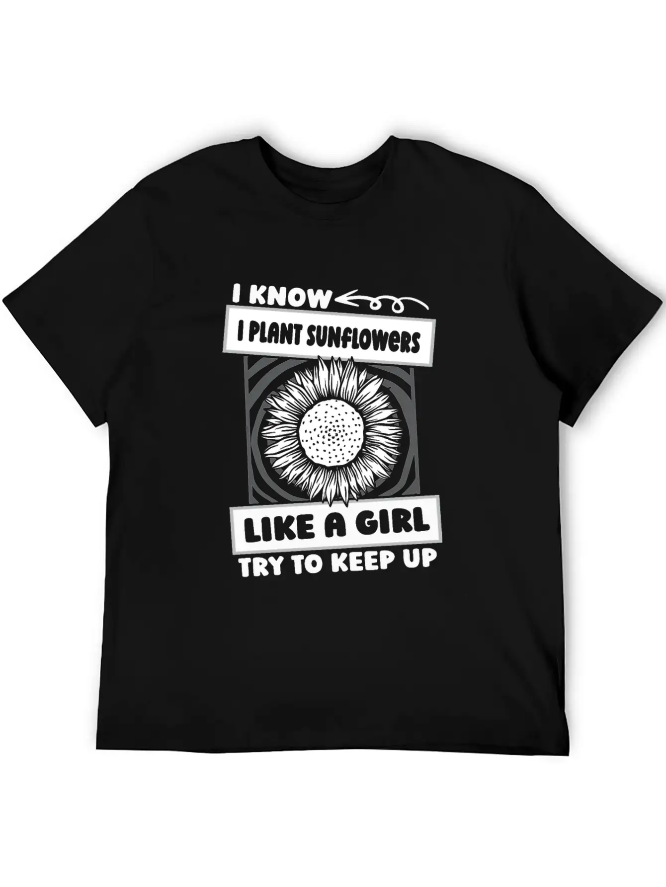 Sunflower Gardening Girl Basic Graphic T-Shirt – Daily Comfort In Soft Cotton